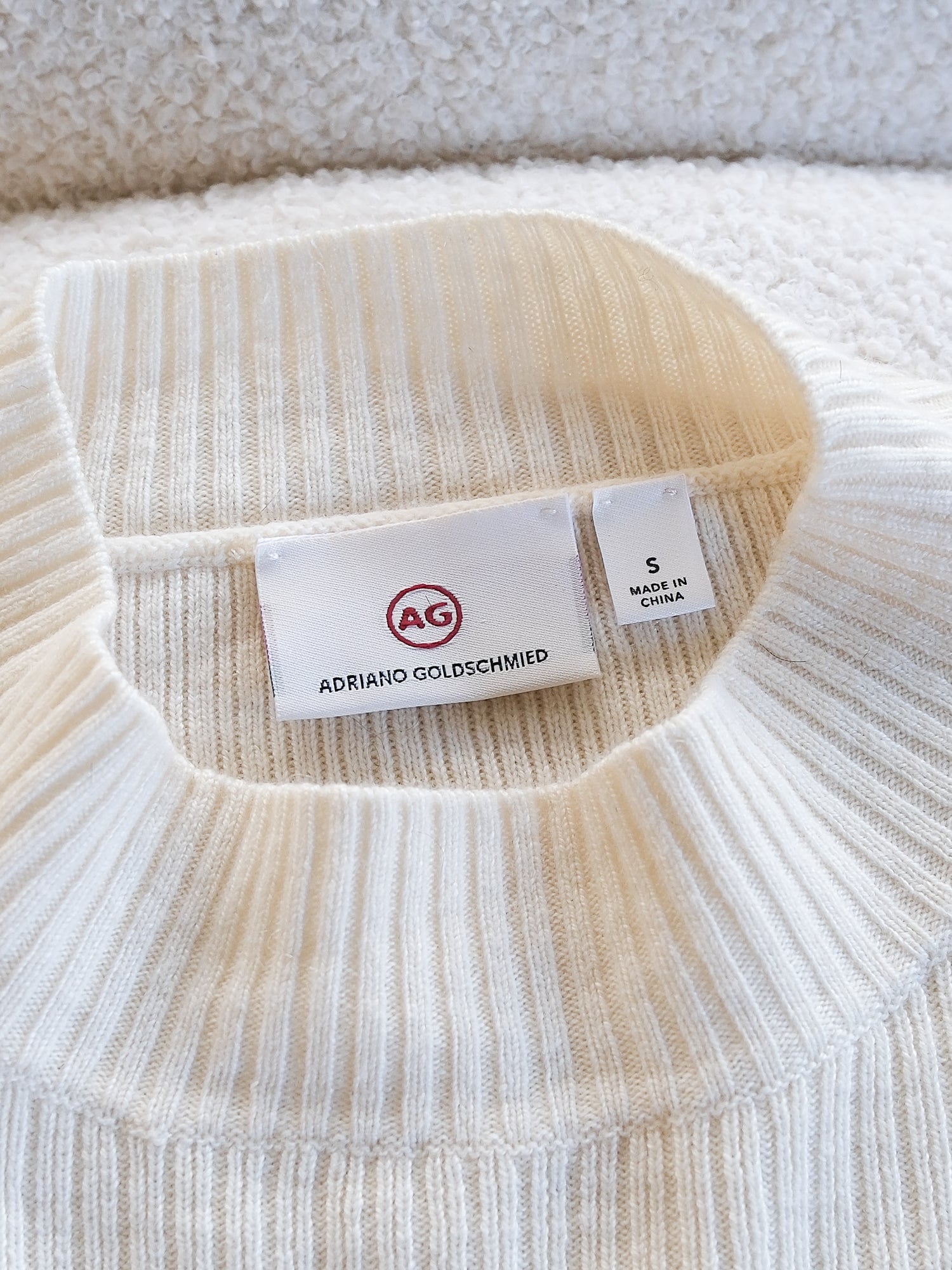'Quinton' Mock Neck Wool/Cashmere Knit Sweater, Size S
