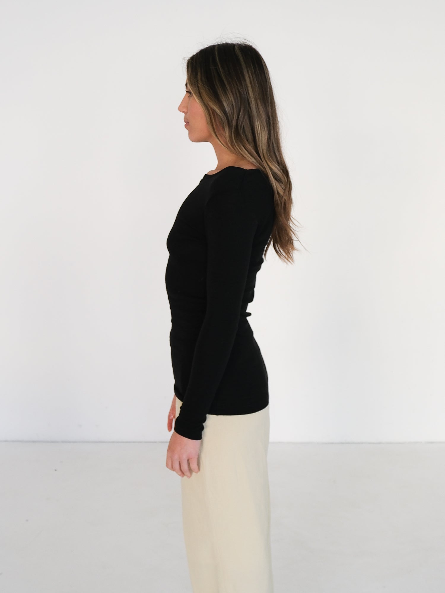 'Merino Crew' Long Sleeve Tee, Size 1 | AU 8