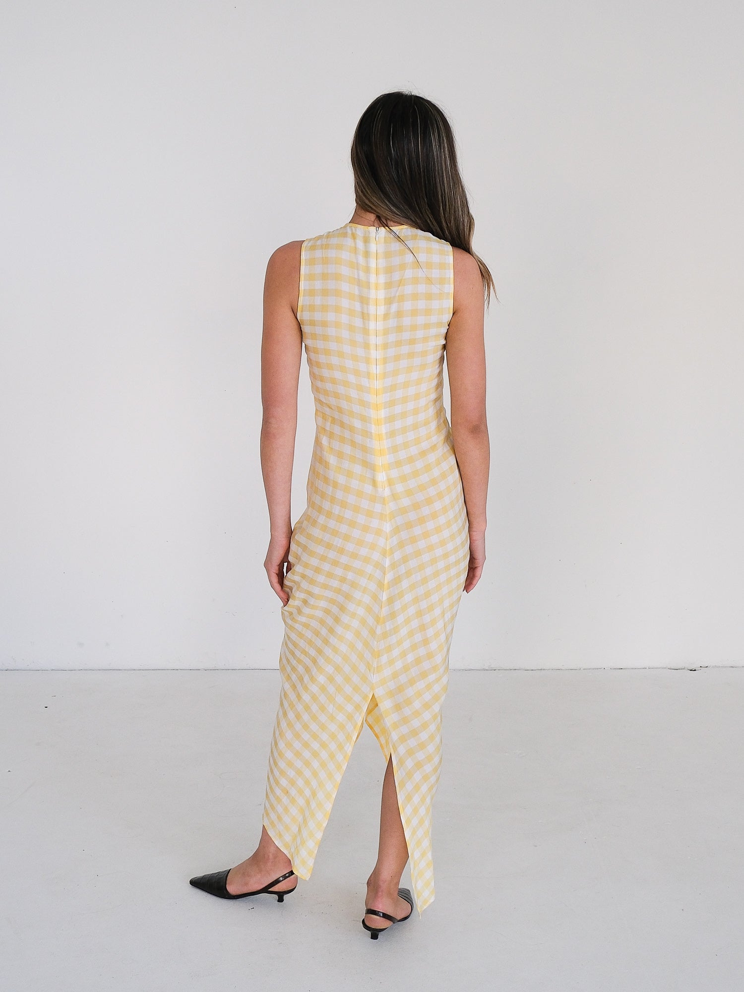 'Zadie' Gingham Jacquard Midi Dress, Size AU 8