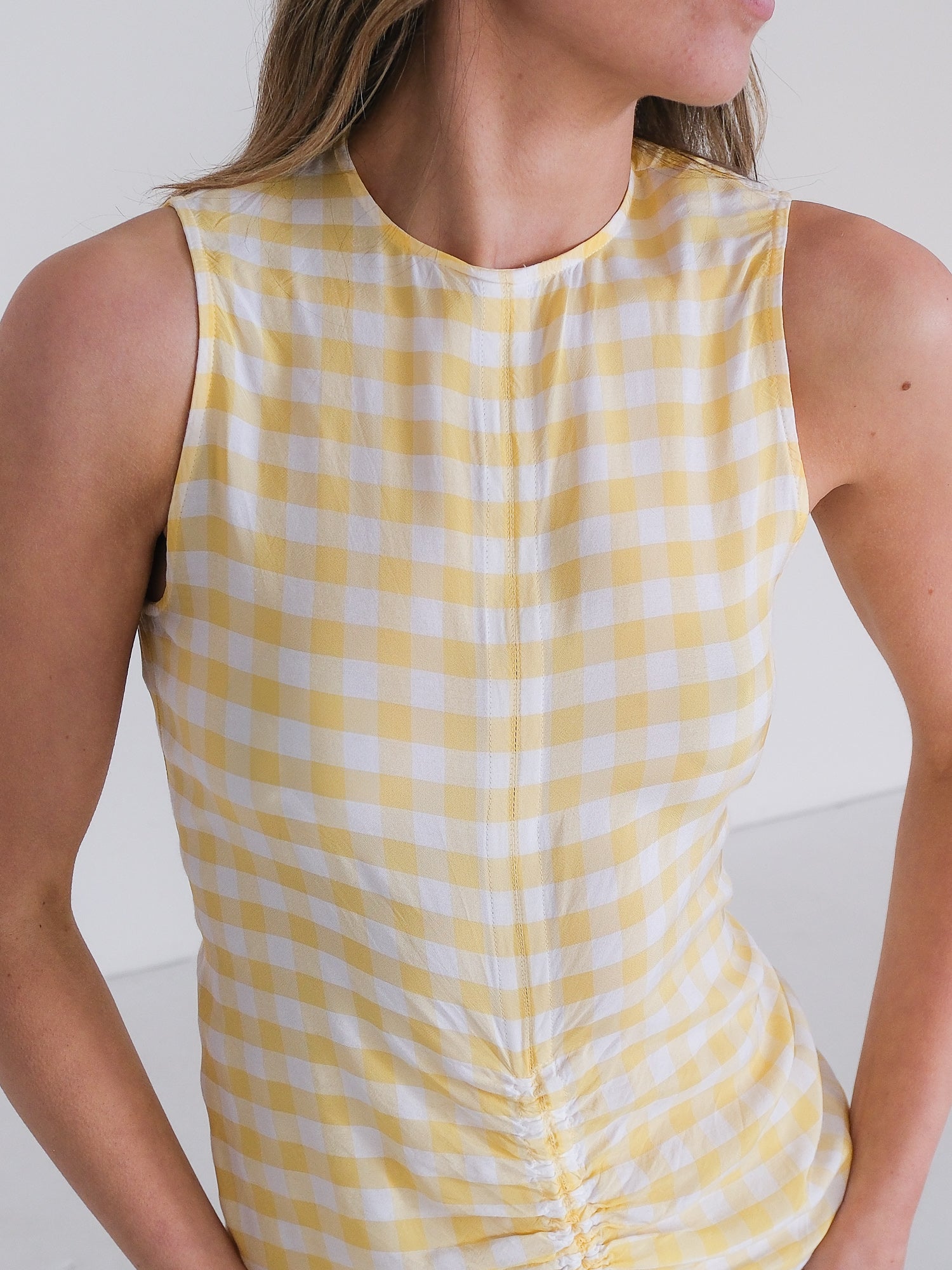 'Zadie' Gingham Jacquard Midi Dress, Size AU 8