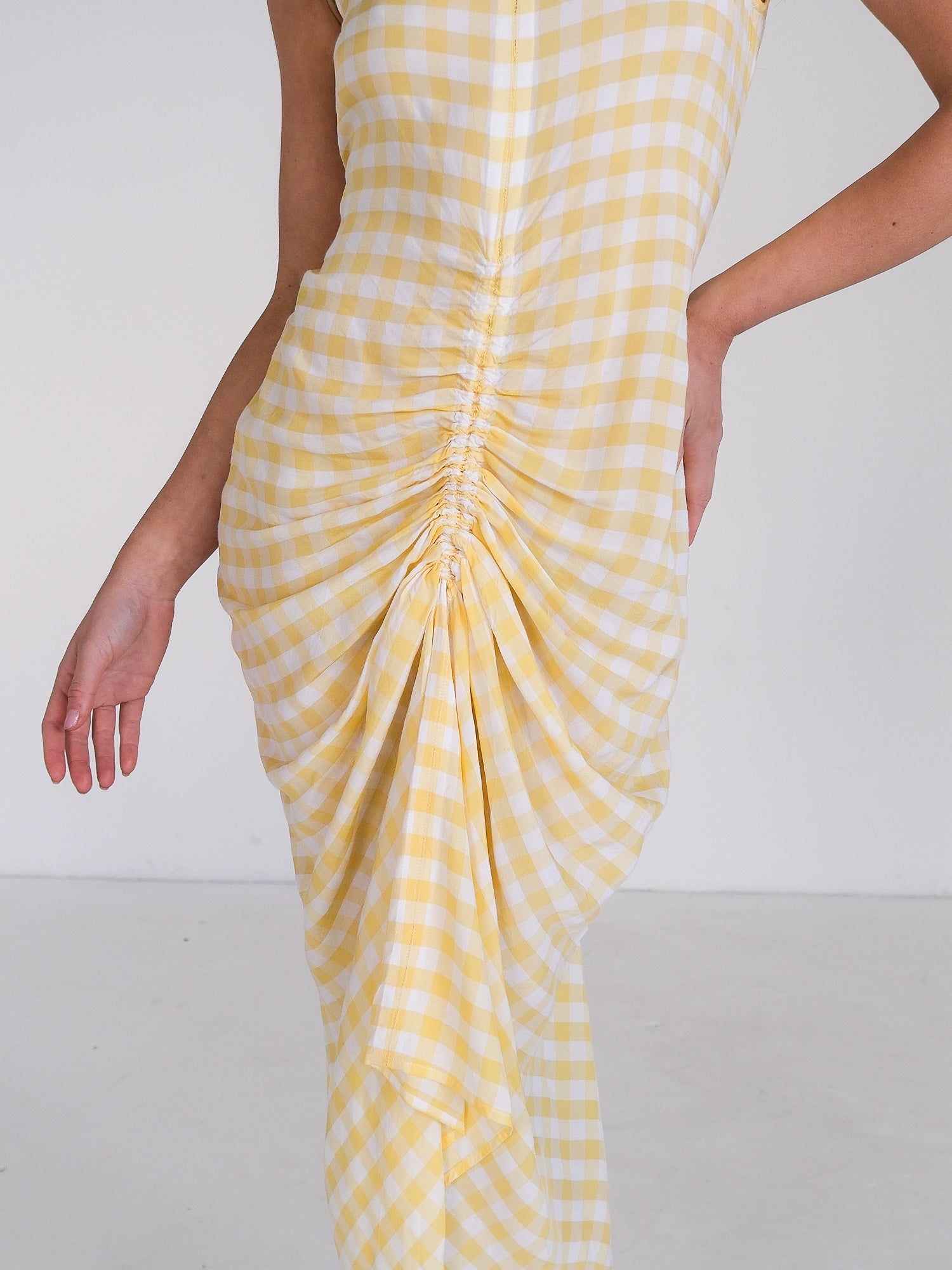 'Zadie' Gingham Jacquard Midi Dress, Size AU 8