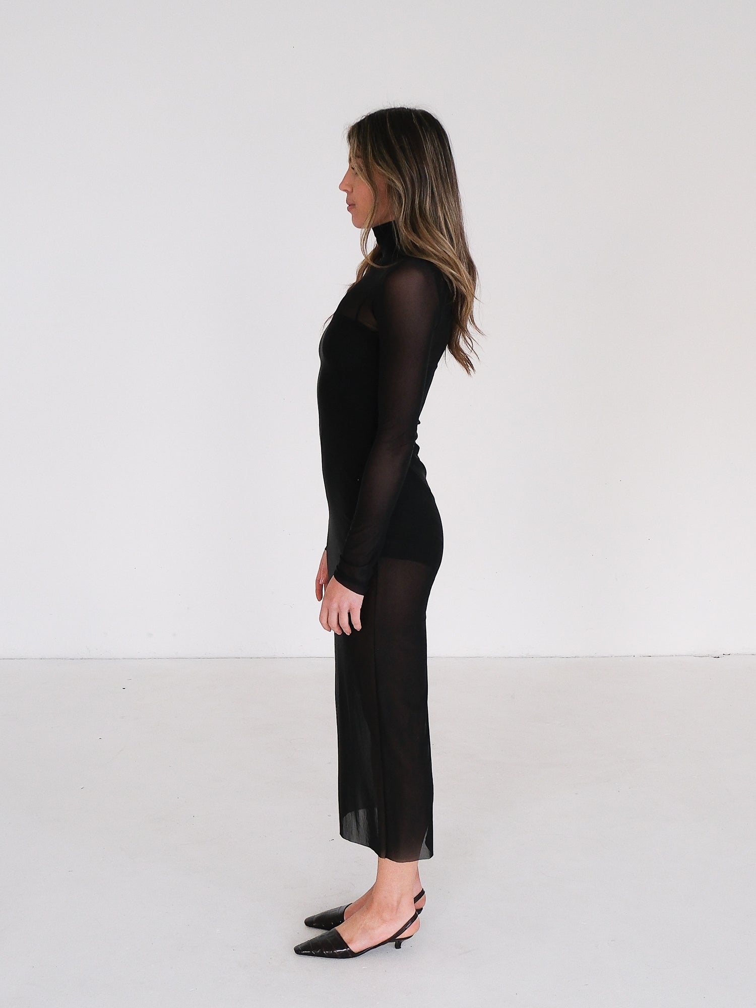 'New York' Stretch-Mesh Maxi Dress, Size 1 | AU 8