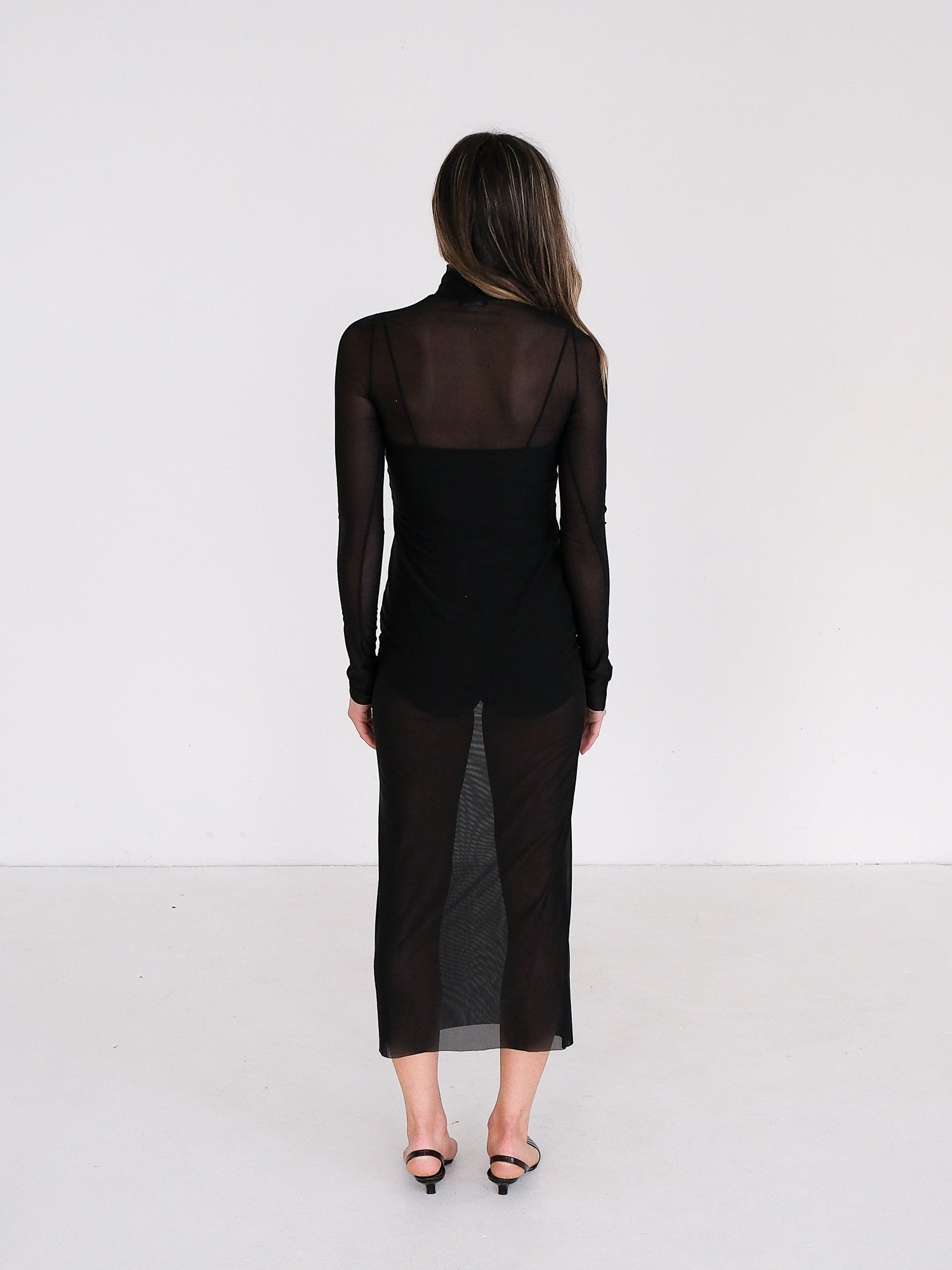 'New York' Stretch-Mesh Maxi Dress, Size 1 | AU 8