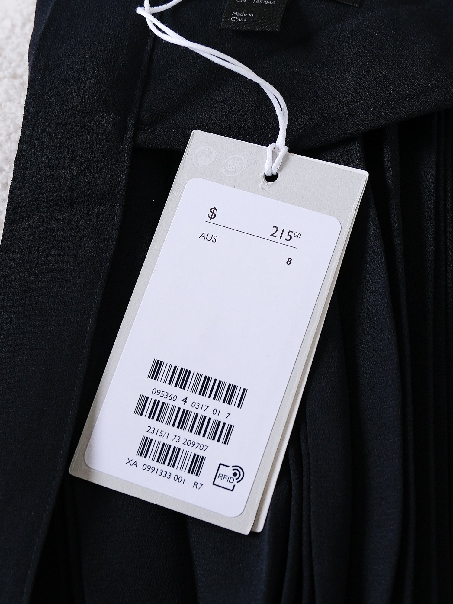 Pleated Open Back Midi Dress, Size AU 8