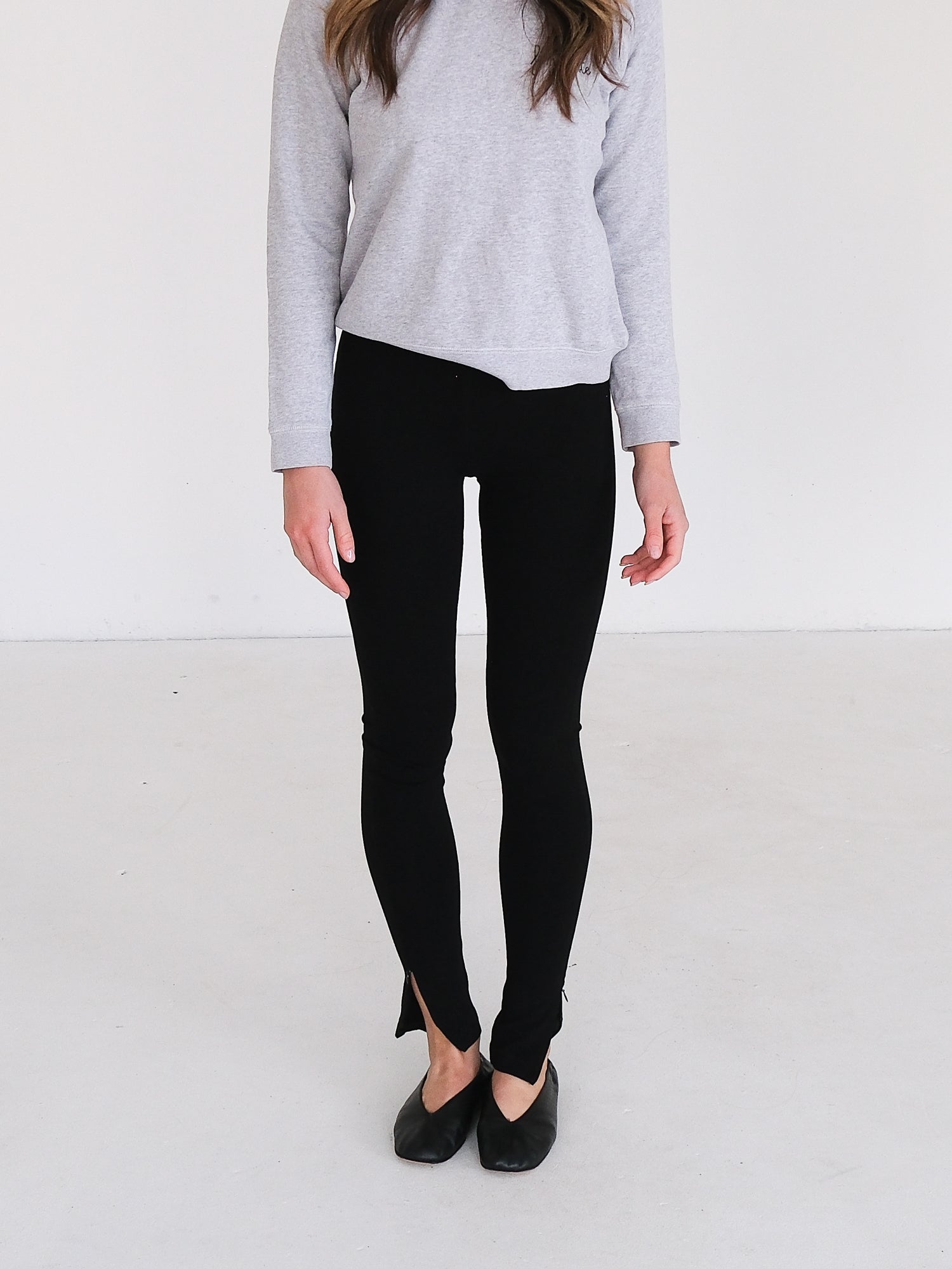 'Cork' Stretch-Jersey Zip Leggings, Size XS