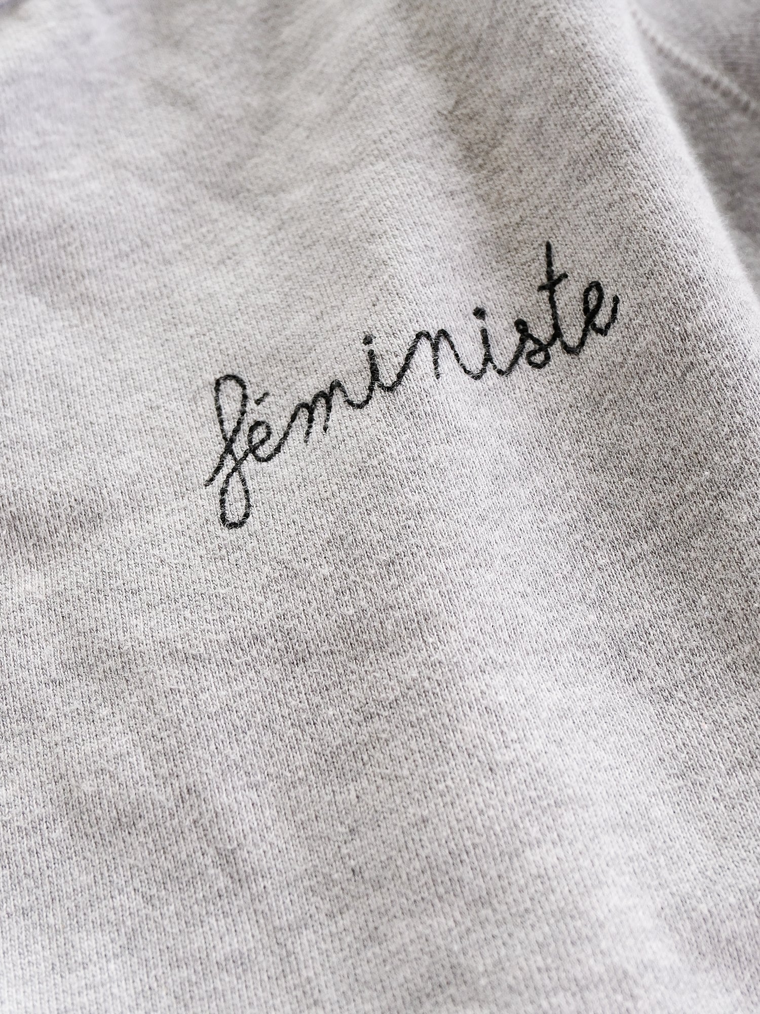'Feministe' Embroidered Cotton Sweatshirt, Size S