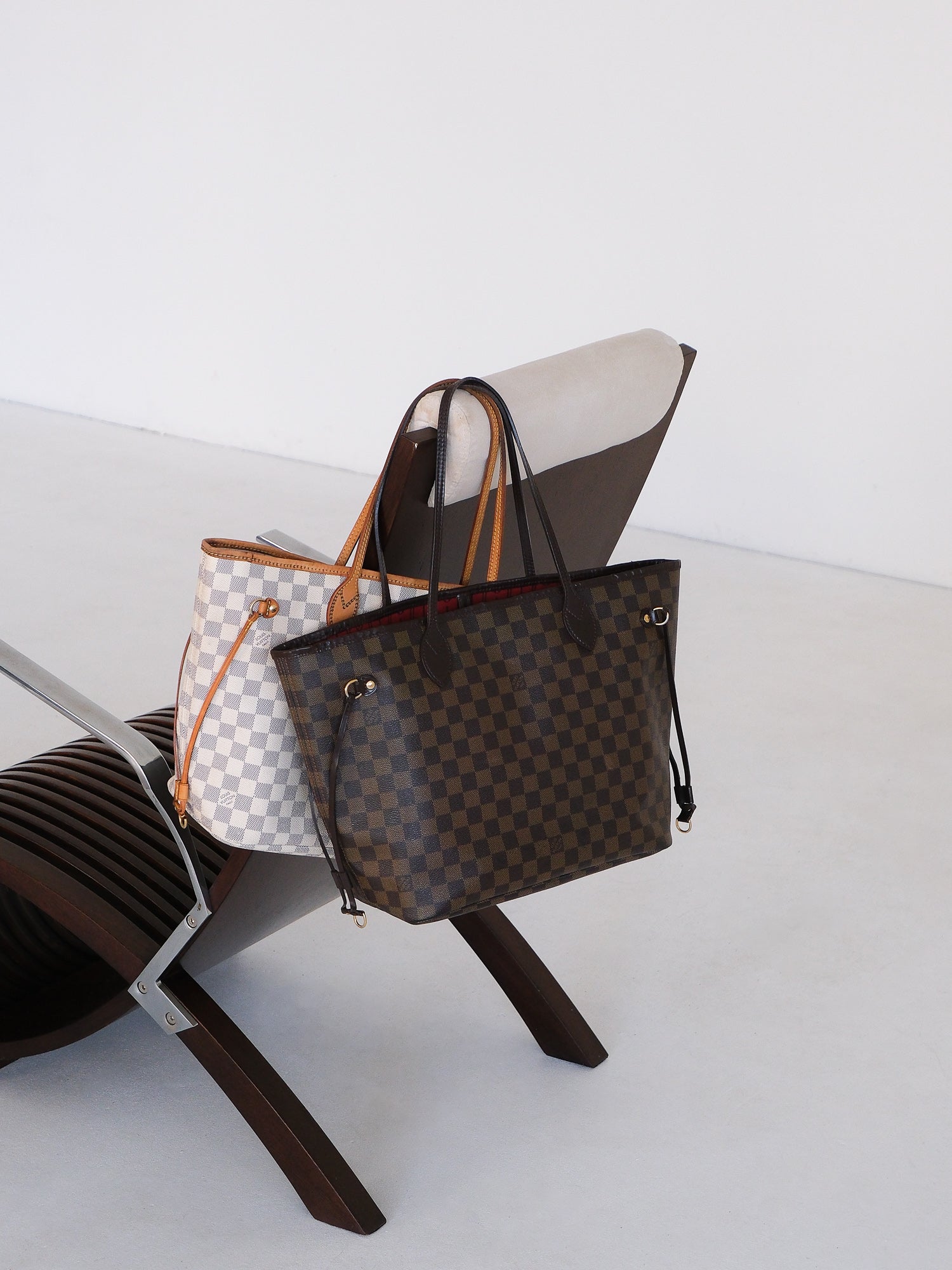 'Neverfull' MM Damier Ebene Canvas Tote Bag