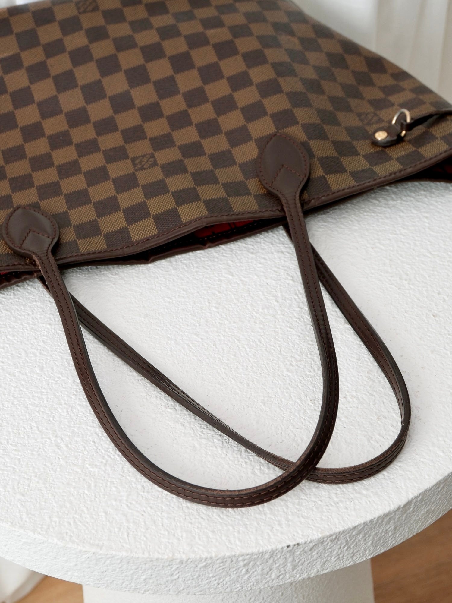 'Neverfull' MM Damier Ebene Canvas Tote Bag