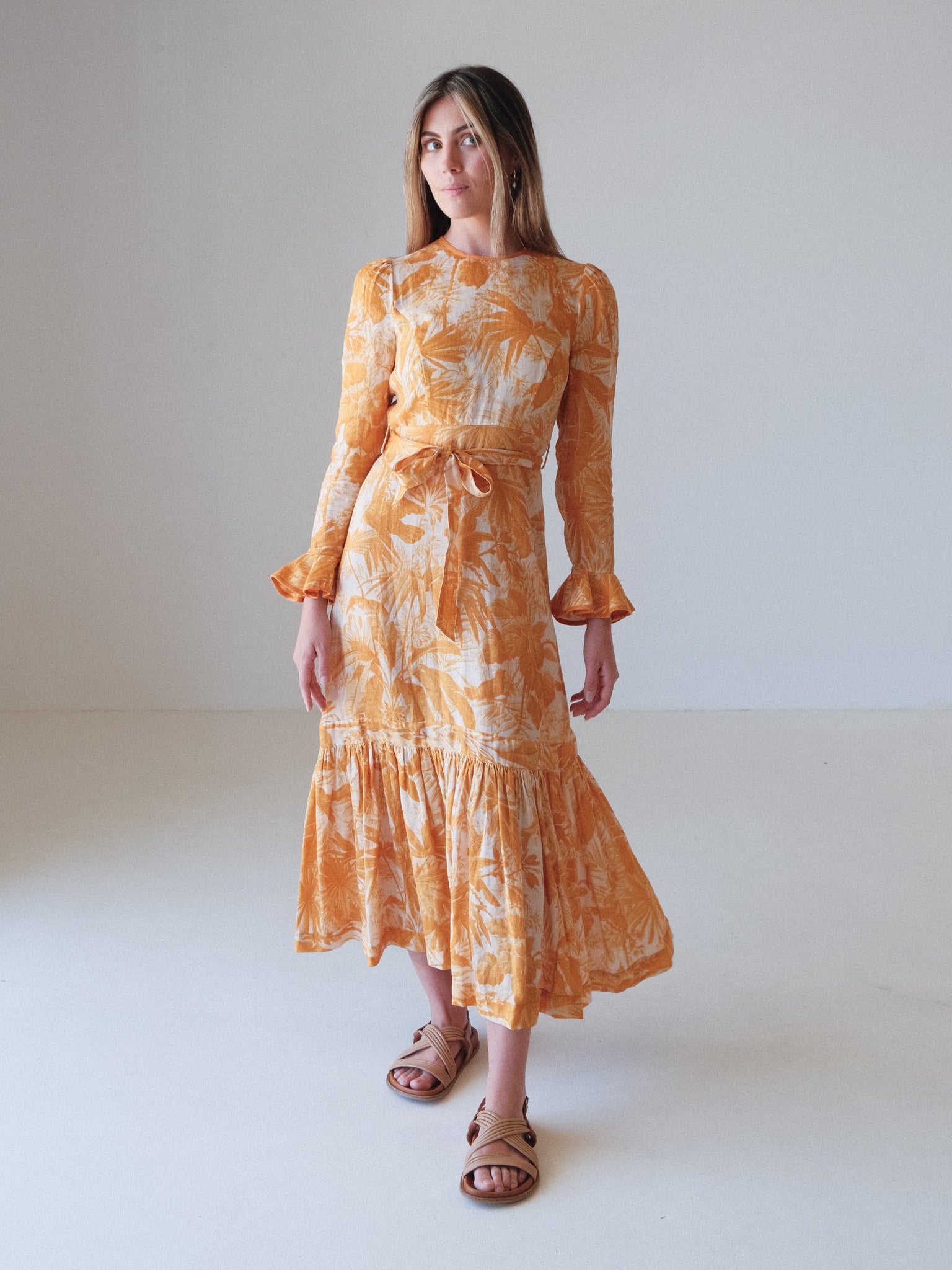 'Mae' Frill Midi Dress, Size 1 | AU 10