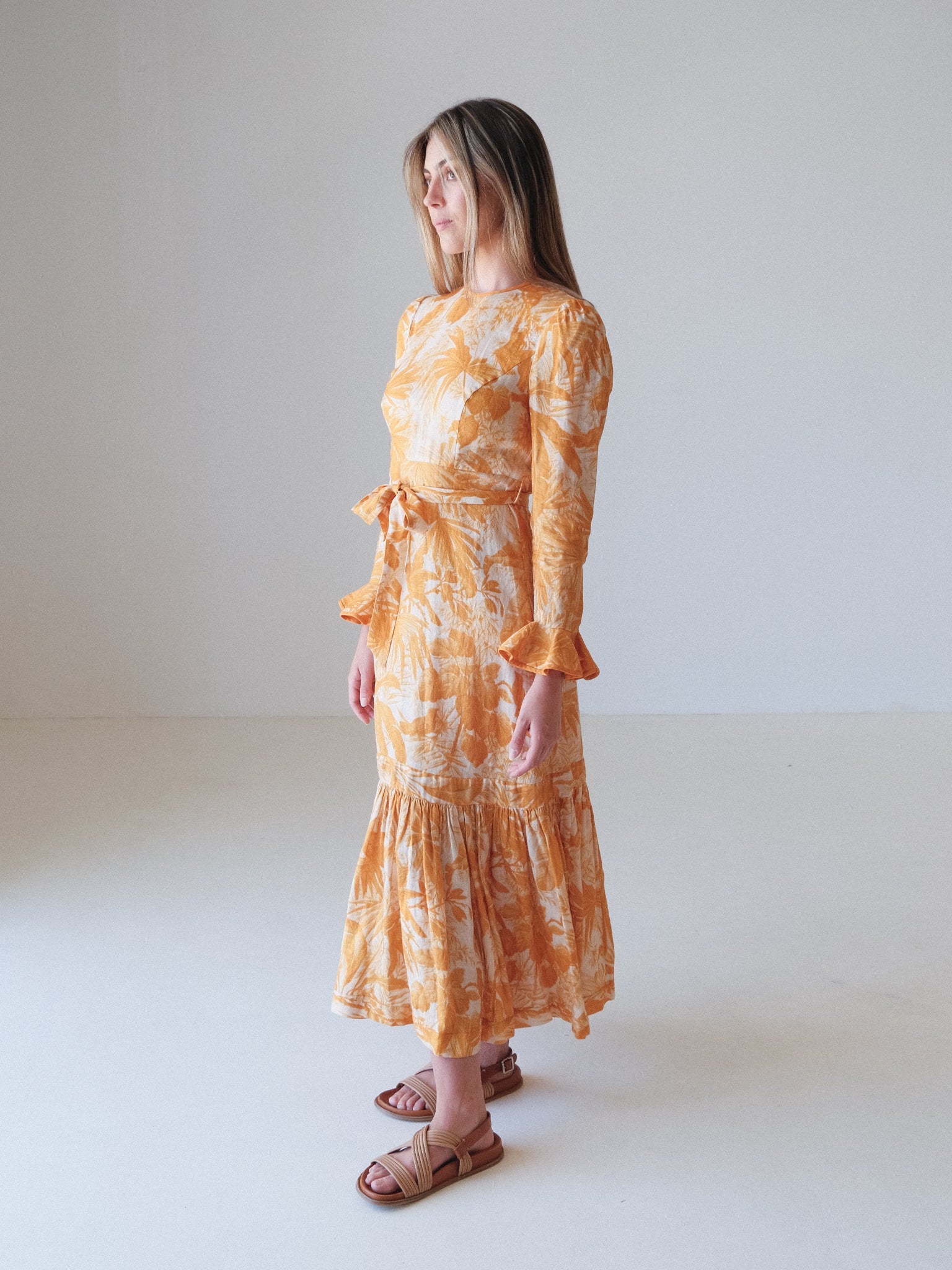 'Mae' Frill Midi Dress, Size 1 | AU 10