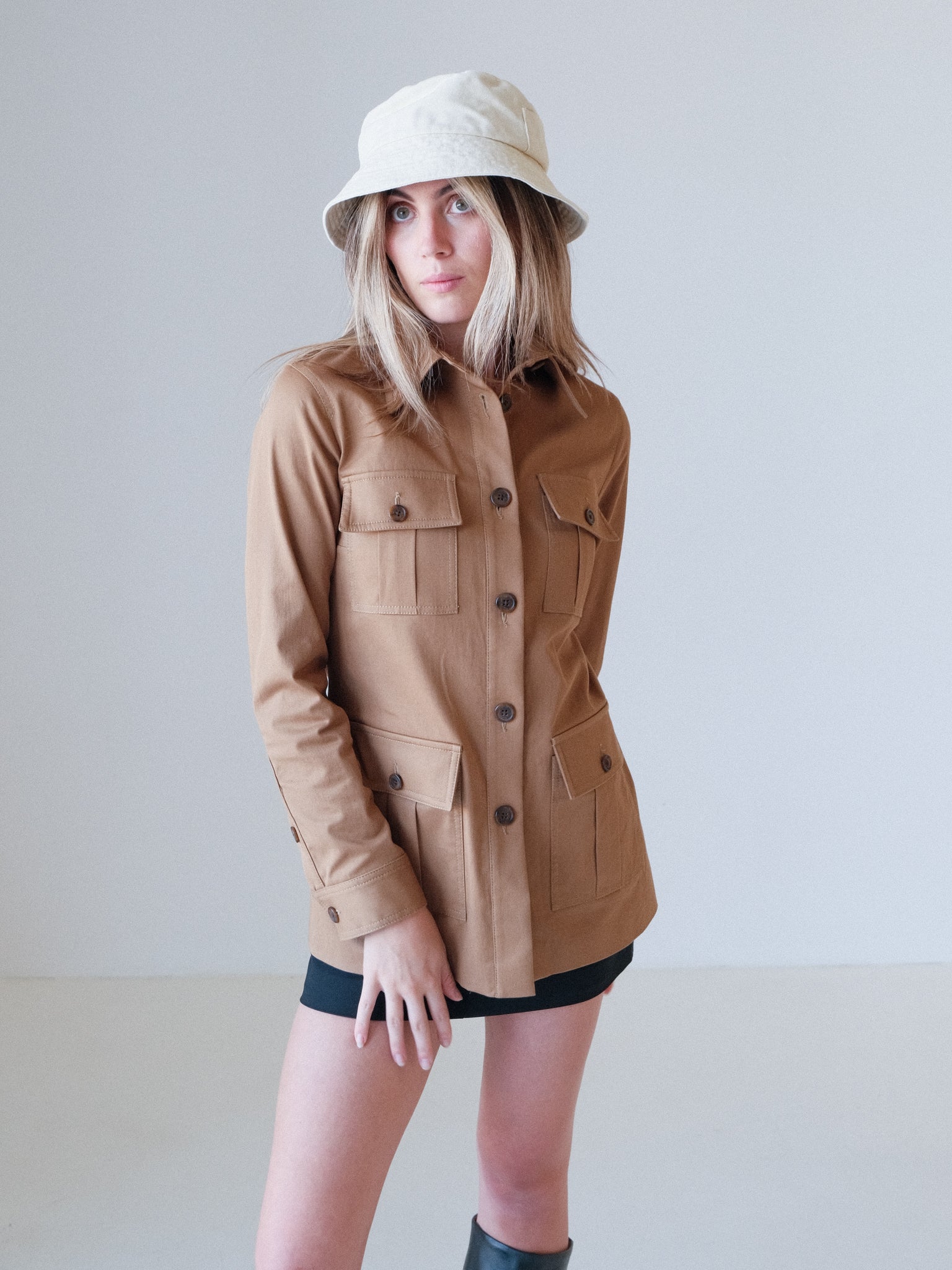 'Chase' Cotton-blend Twill Utility Jacket, Size XS