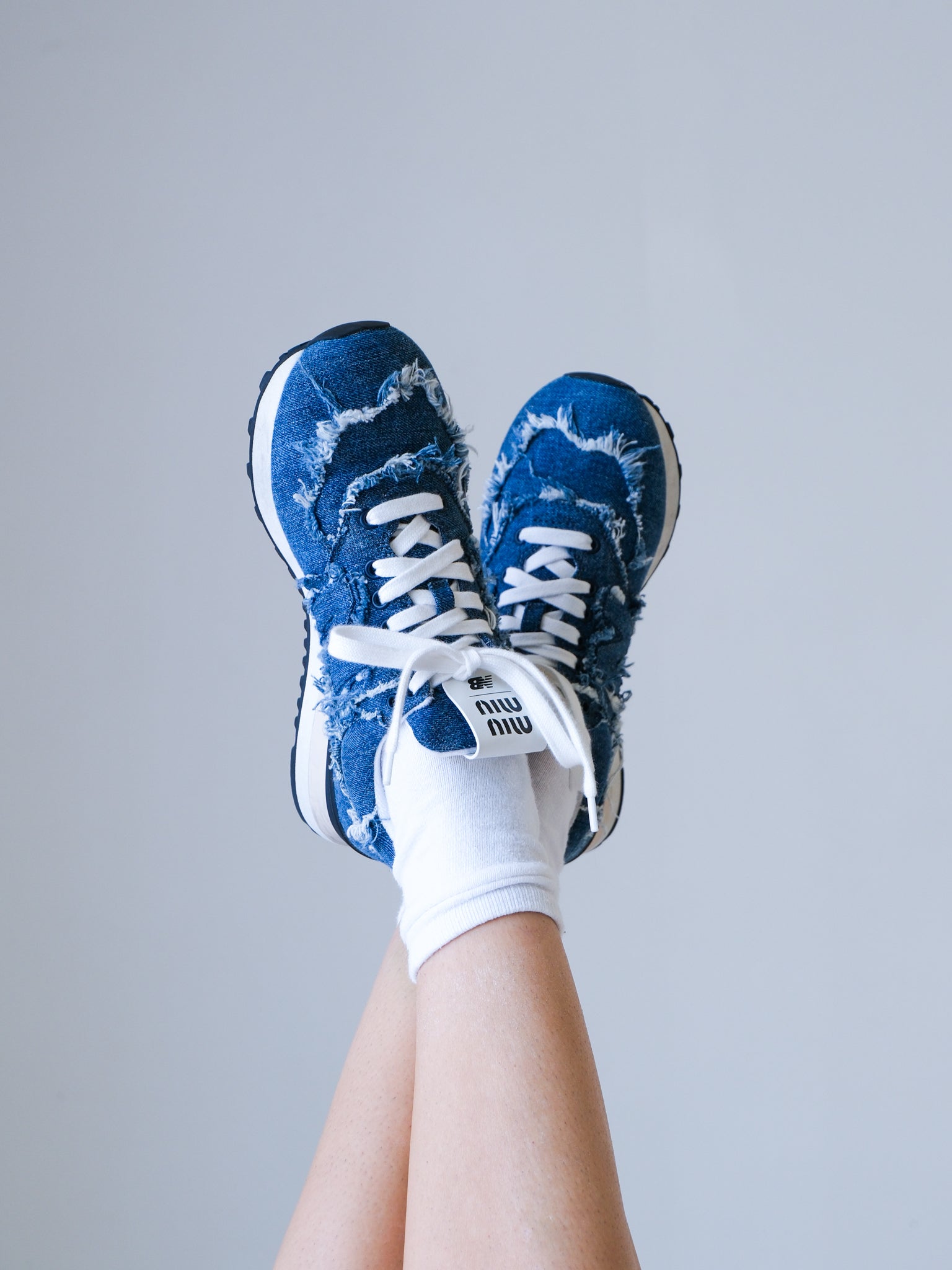 '574' Denim Sneakers, Size 38