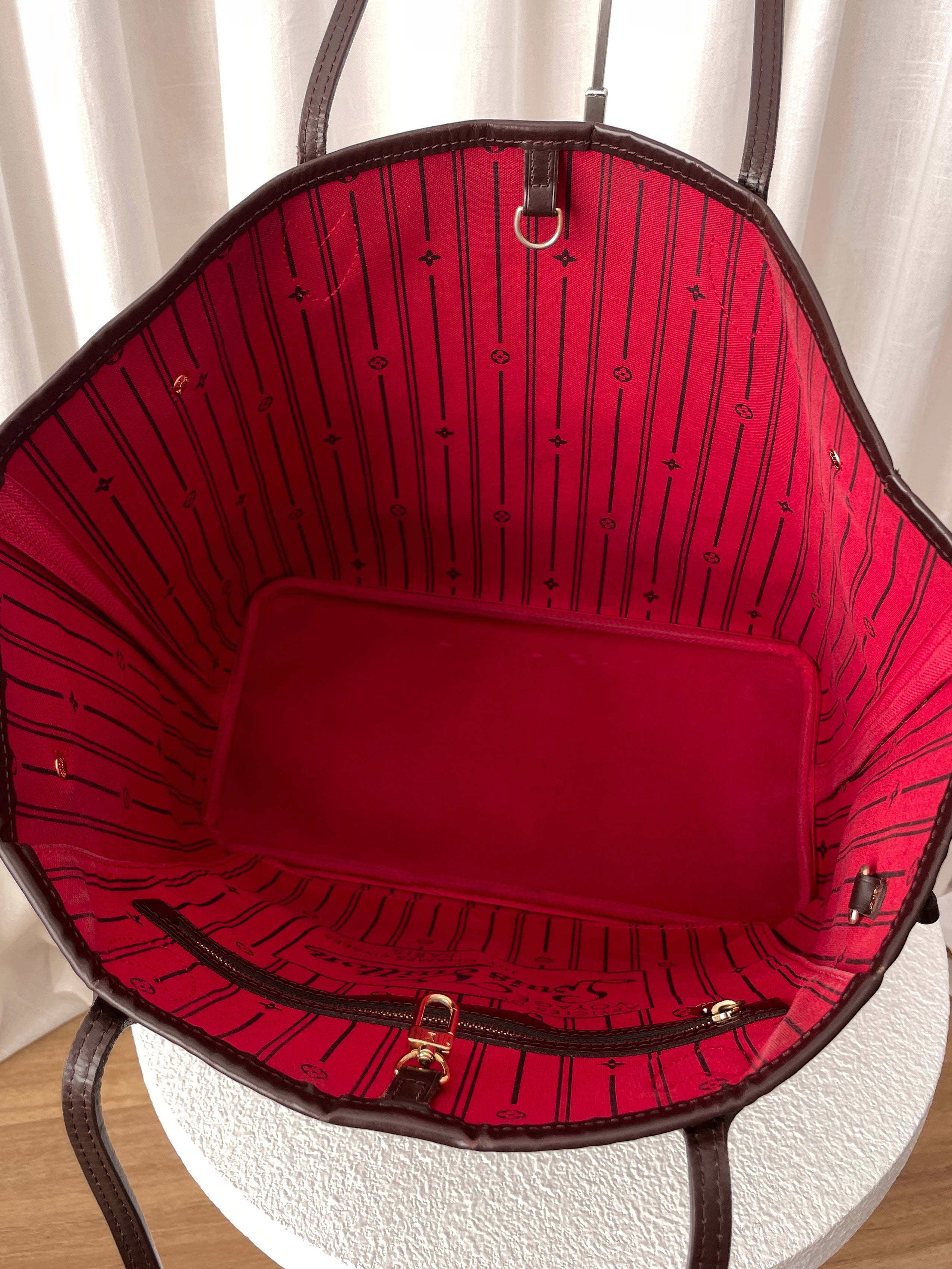 'Neverfull' MM Damier Ebene Canvas Tote Bag