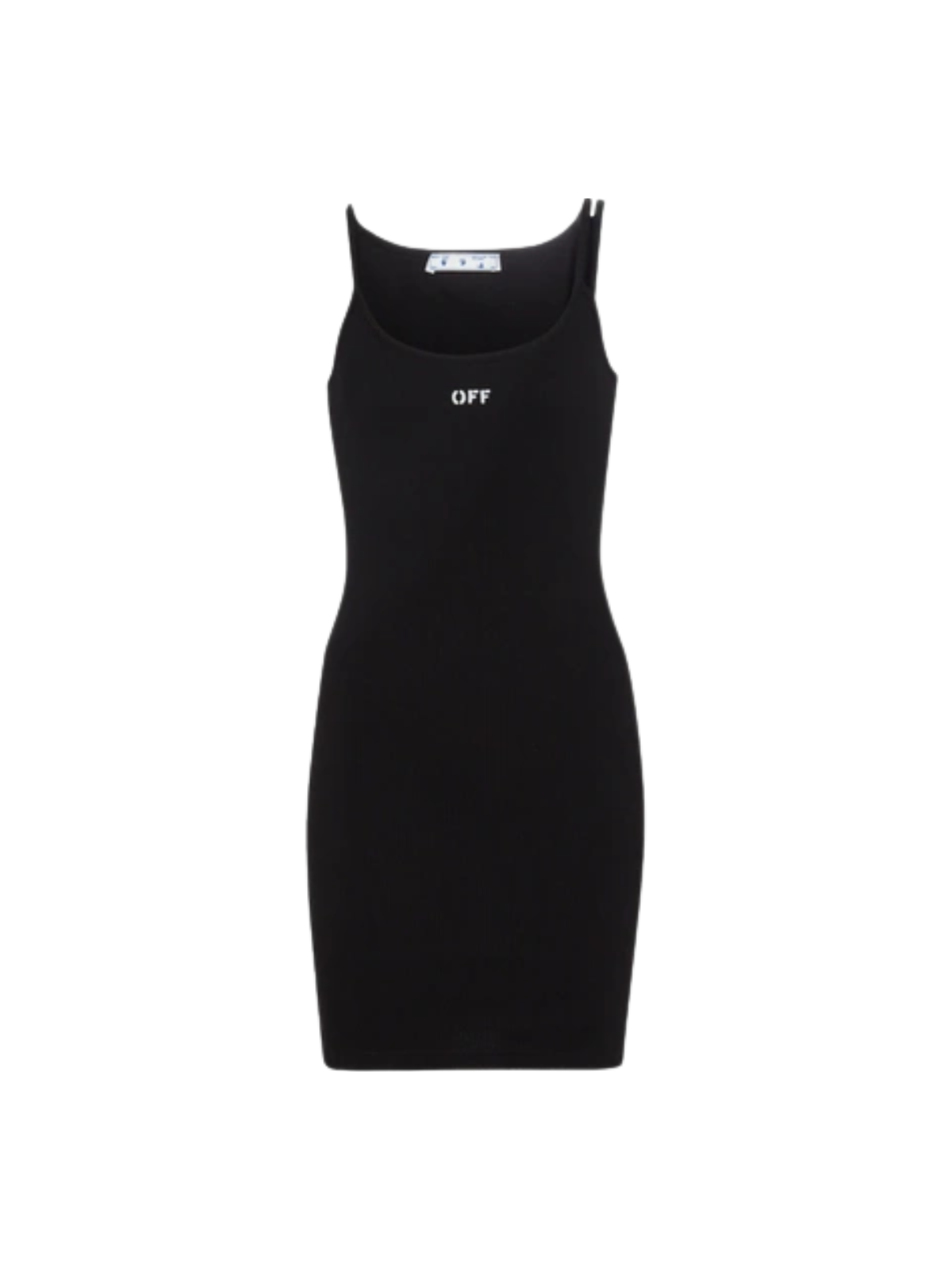 'OFF' Stamp Rib Basic Tank Mini Dress, Size XS/S