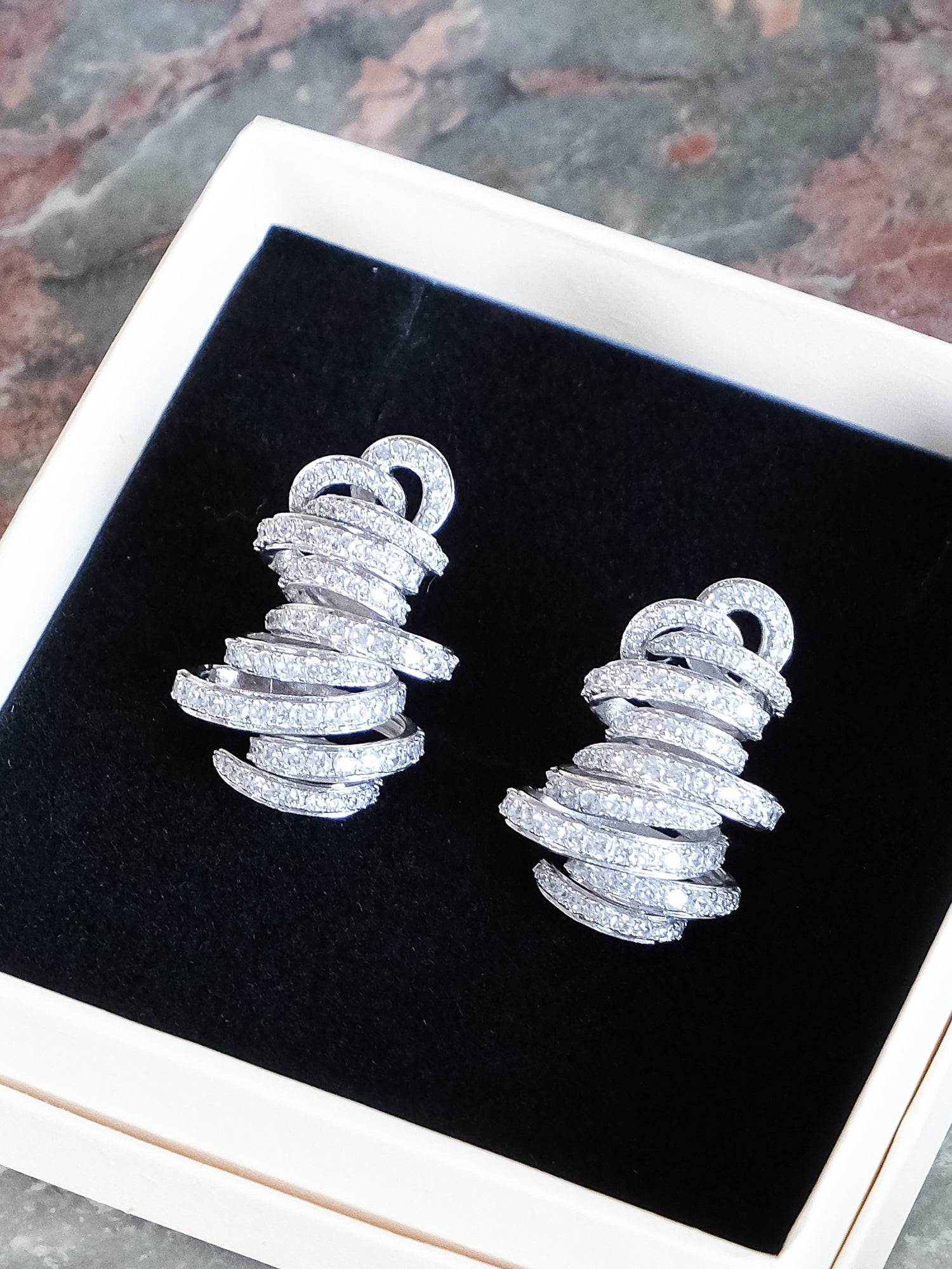 'Slinky' Crystal Stud Earrings