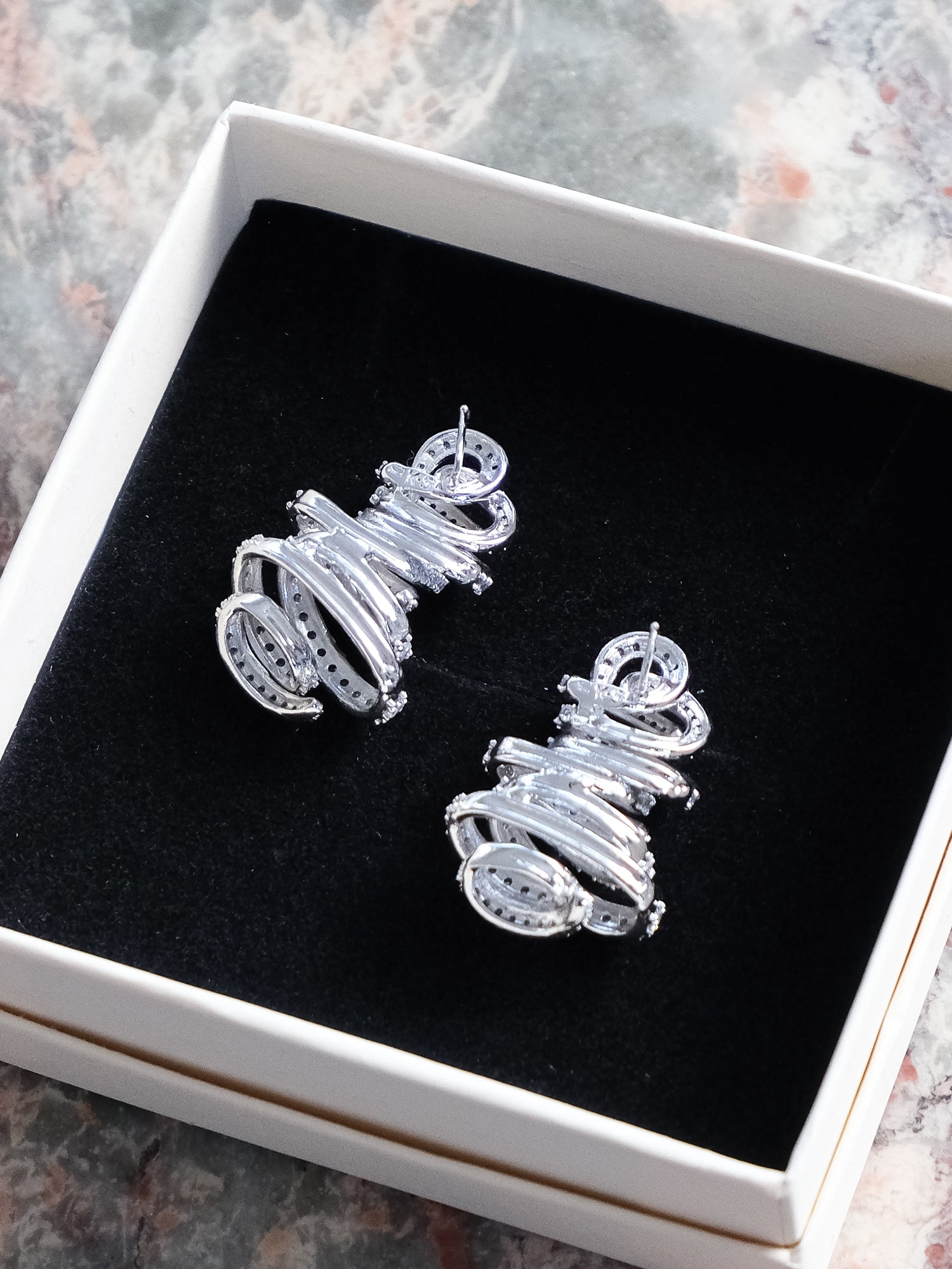 'Slinky' Crystal Stud Earrings