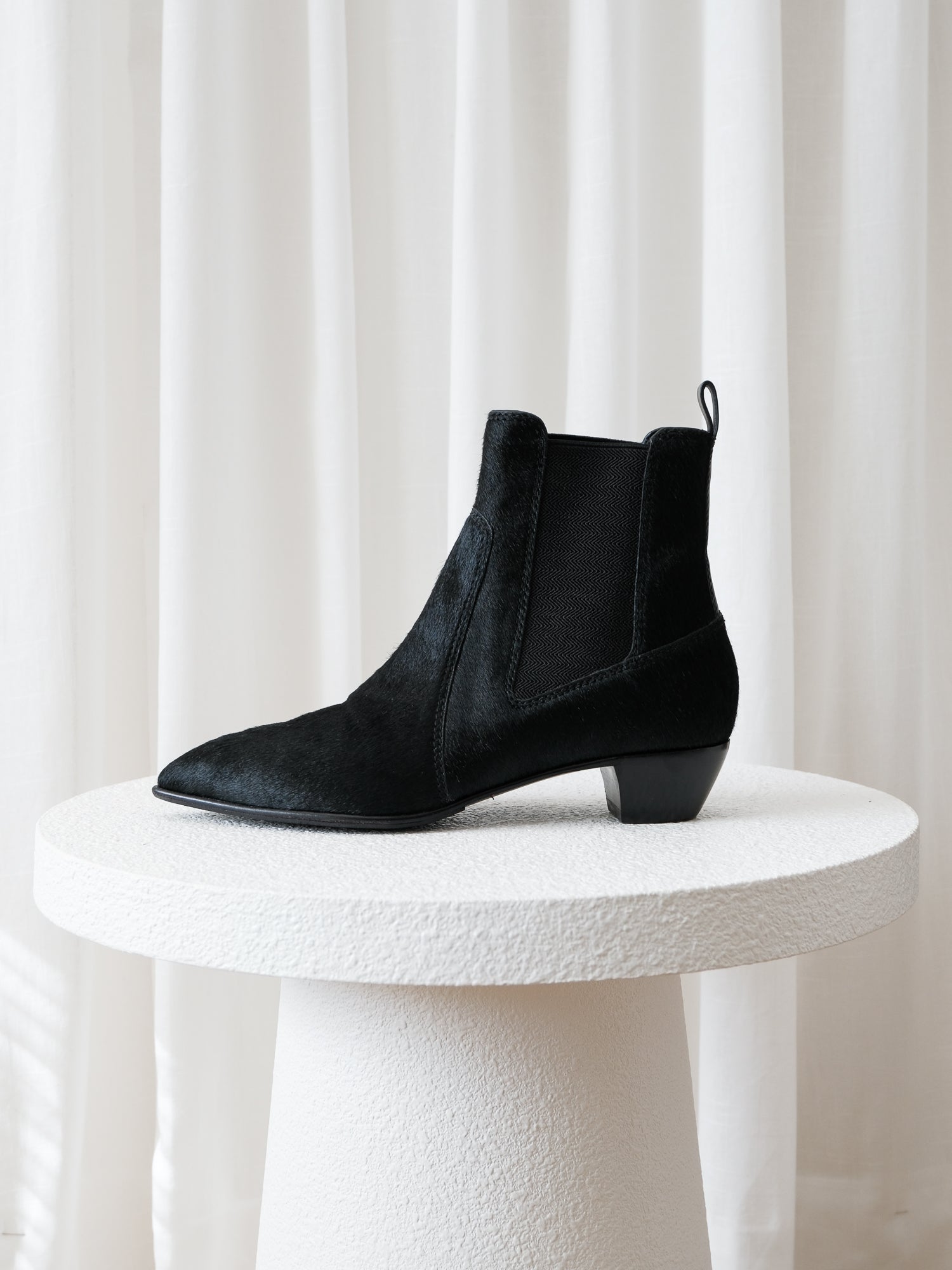 Ponyhair Chelsea Boots, Size 37