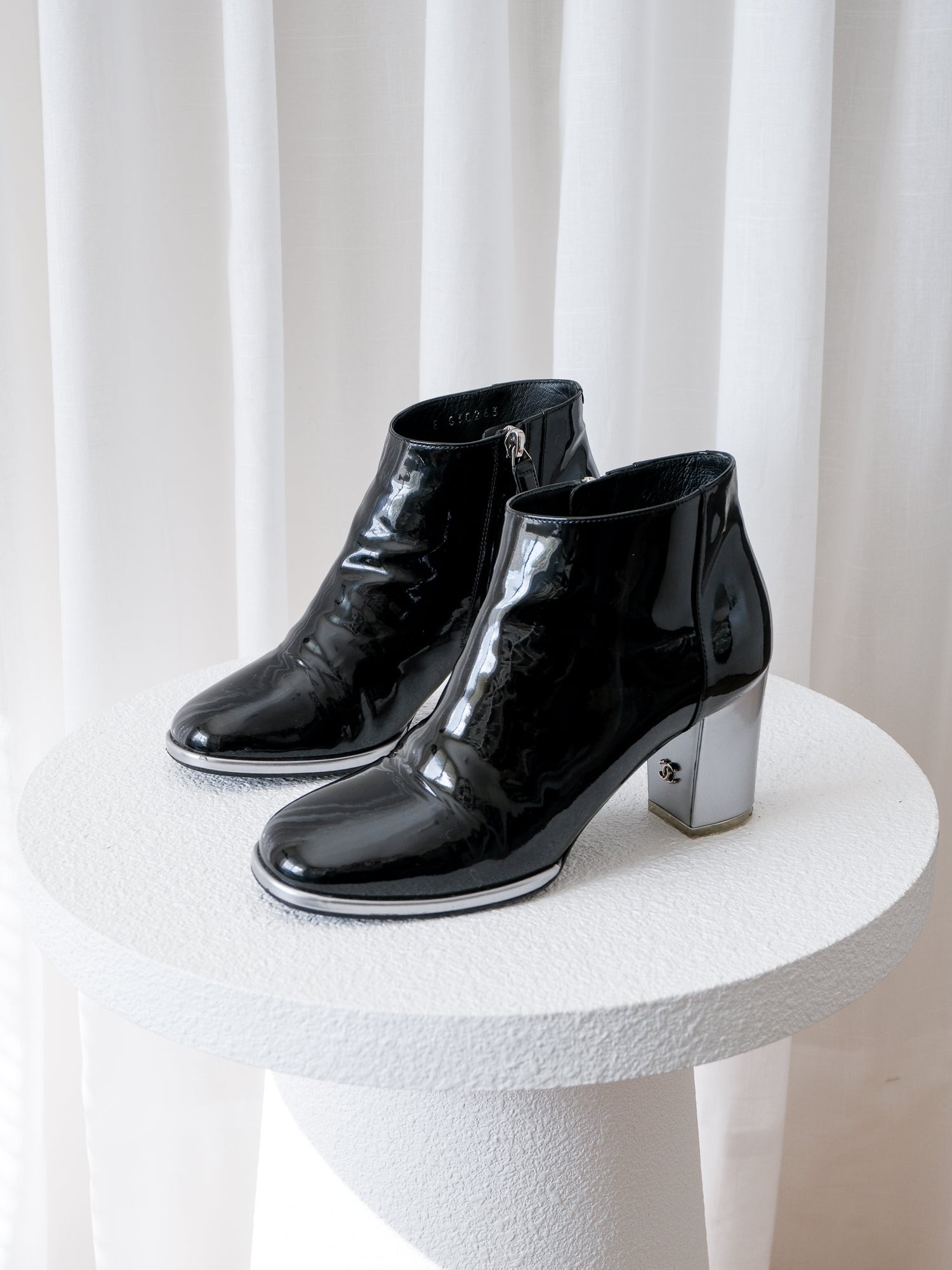 AW14 Patent Leather Heeled Ankle Boots, Size 36C