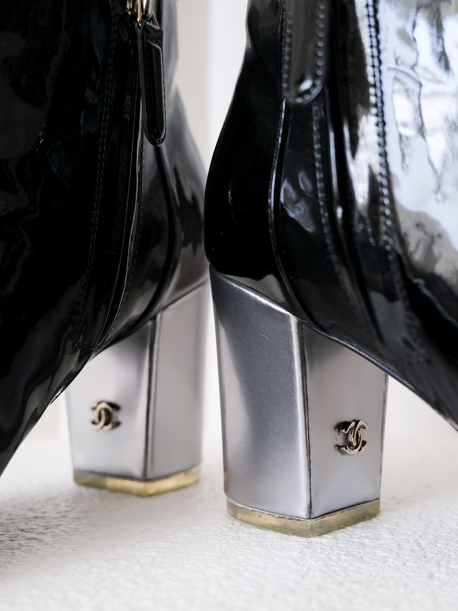 AW14 Patent Leather Heeled Ankle Boots, Size 36C