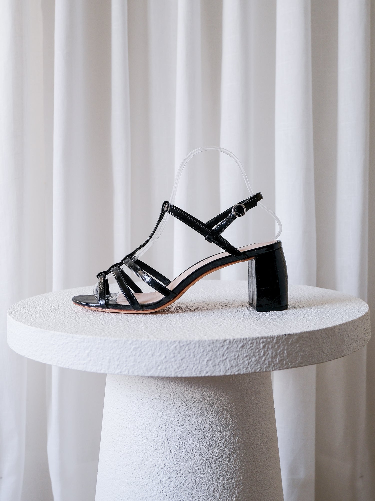 'Elena' Patent Leather Sandals, Size US 6.5B