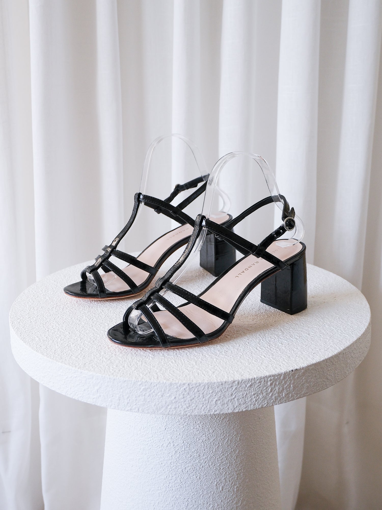 'Elena' Patent Leather Sandals, Size US 6.5B