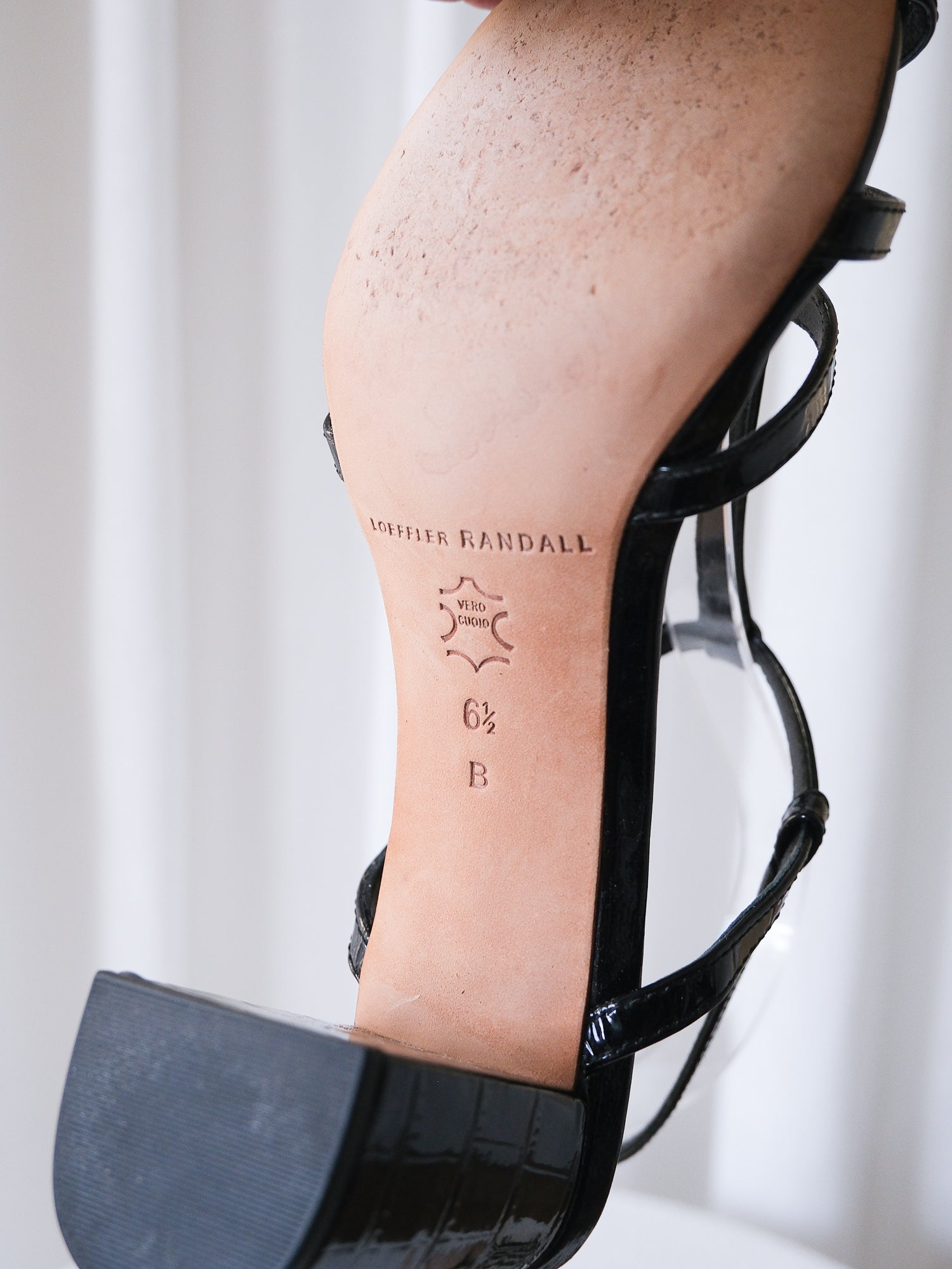 'Elena' Patent Leather Sandals, Size US 6.5B