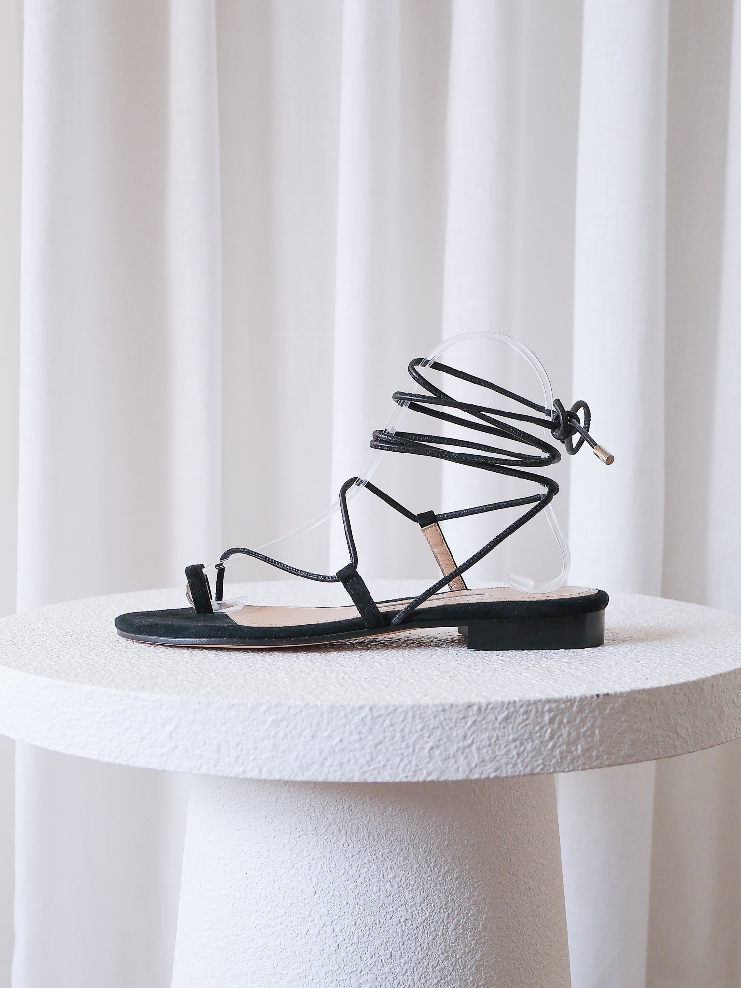 'Susan' Lace-Up Suede Sandals, Size 36