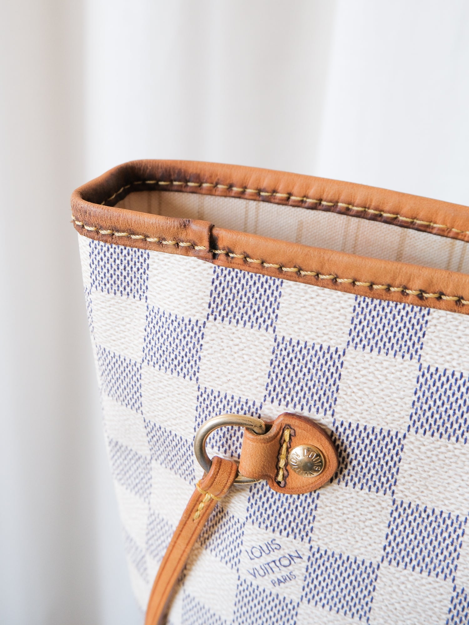 'Neverfull' MM Damier Azur Canvas Tote Bag