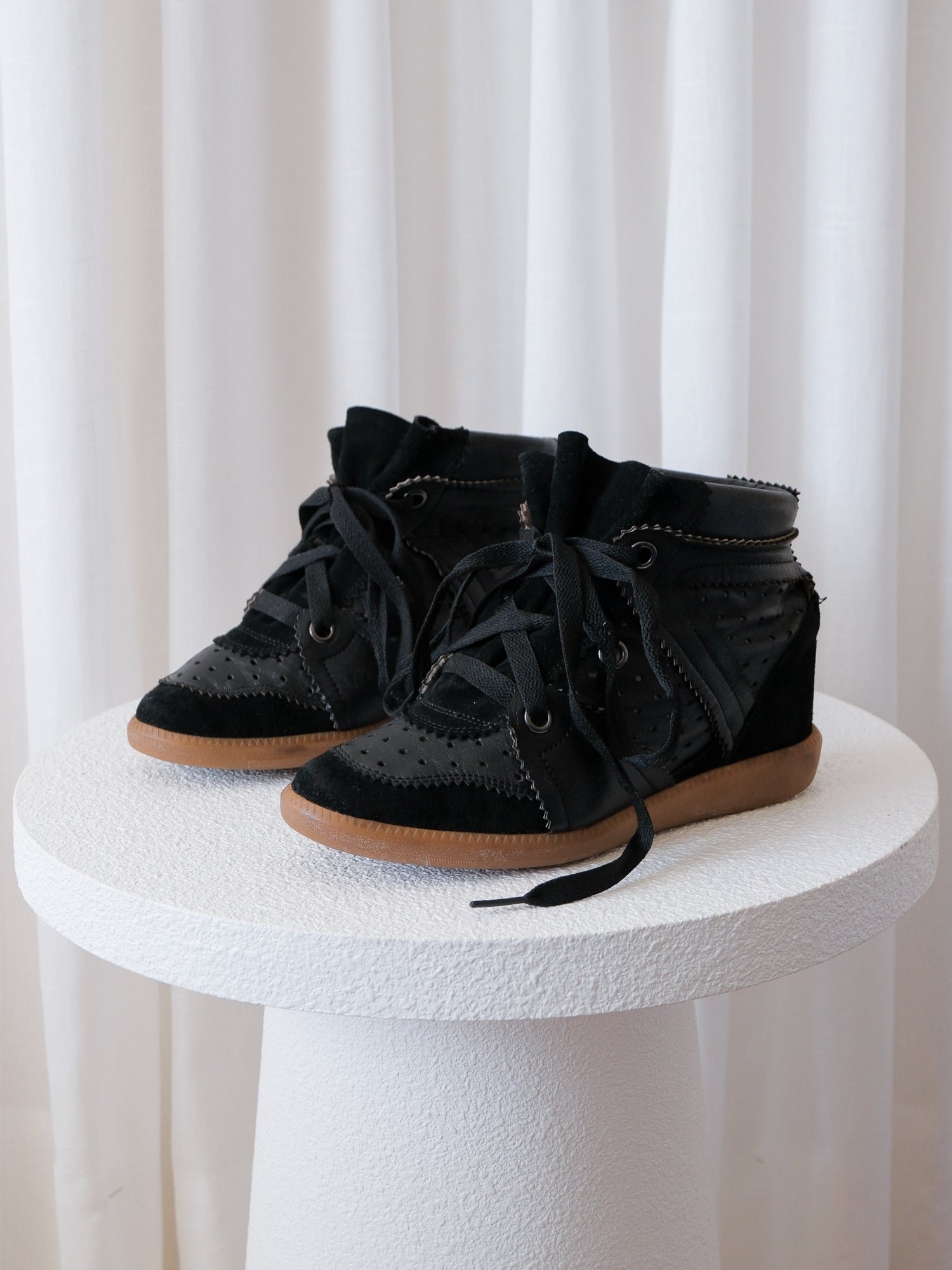 'Betty' Leather Wedge Sneakers, Size 37