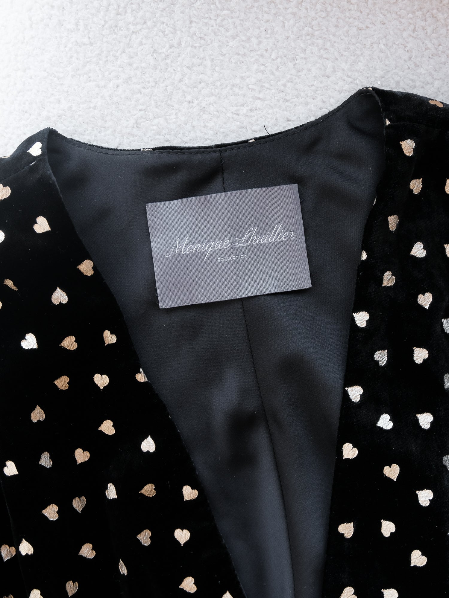 Foiled Heart Velvet Midi Dress, Size AU 8