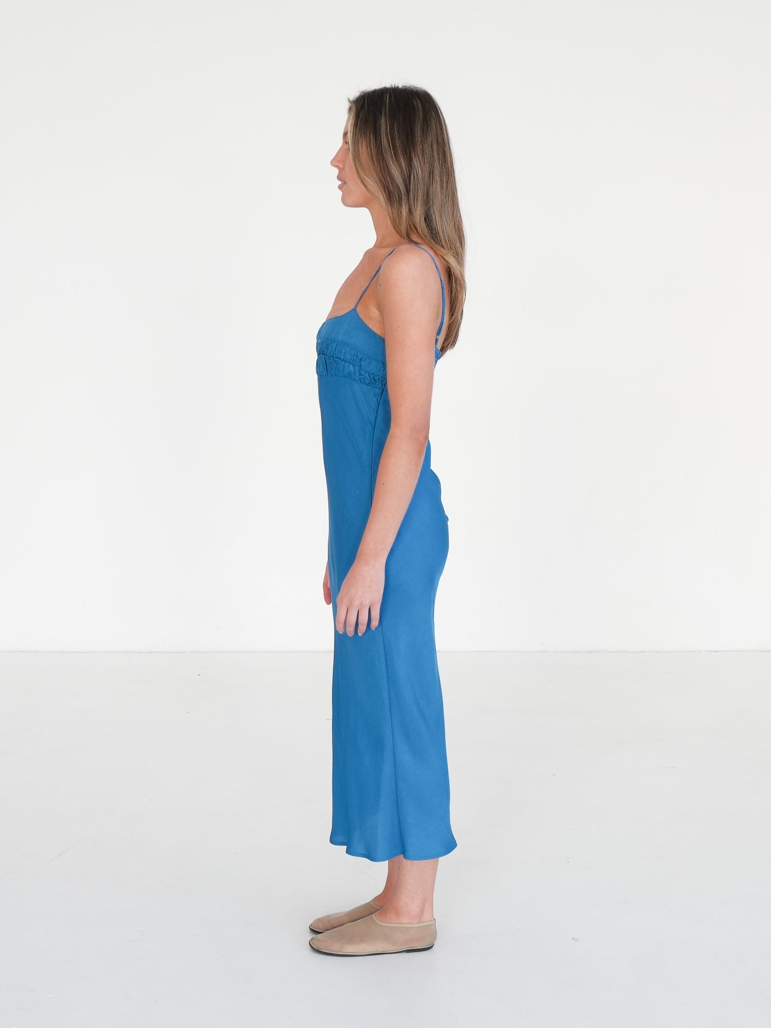 'Nera' Satin Midi Dress, Size S