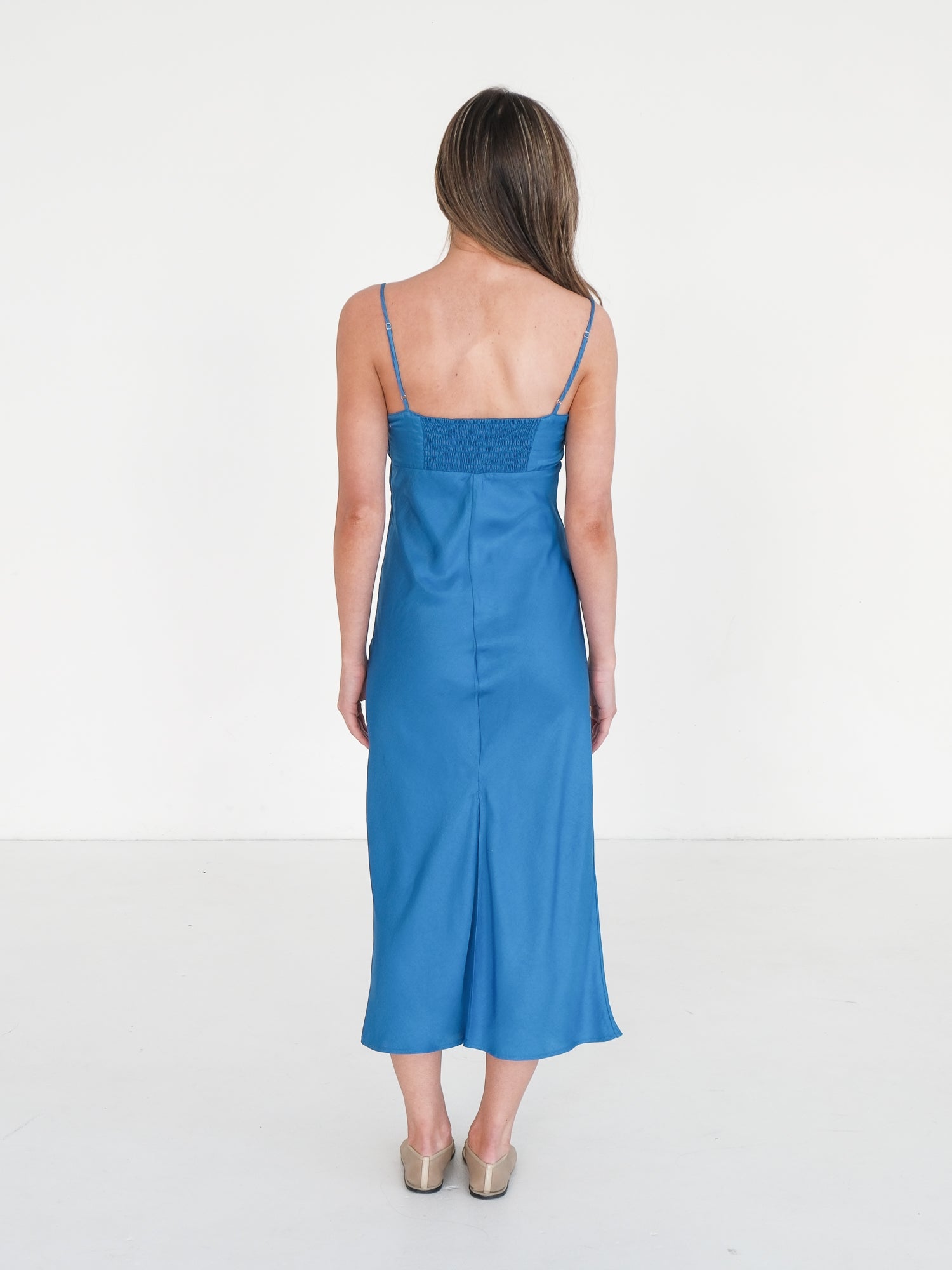 'Nera' Satin Midi Dress, Size S