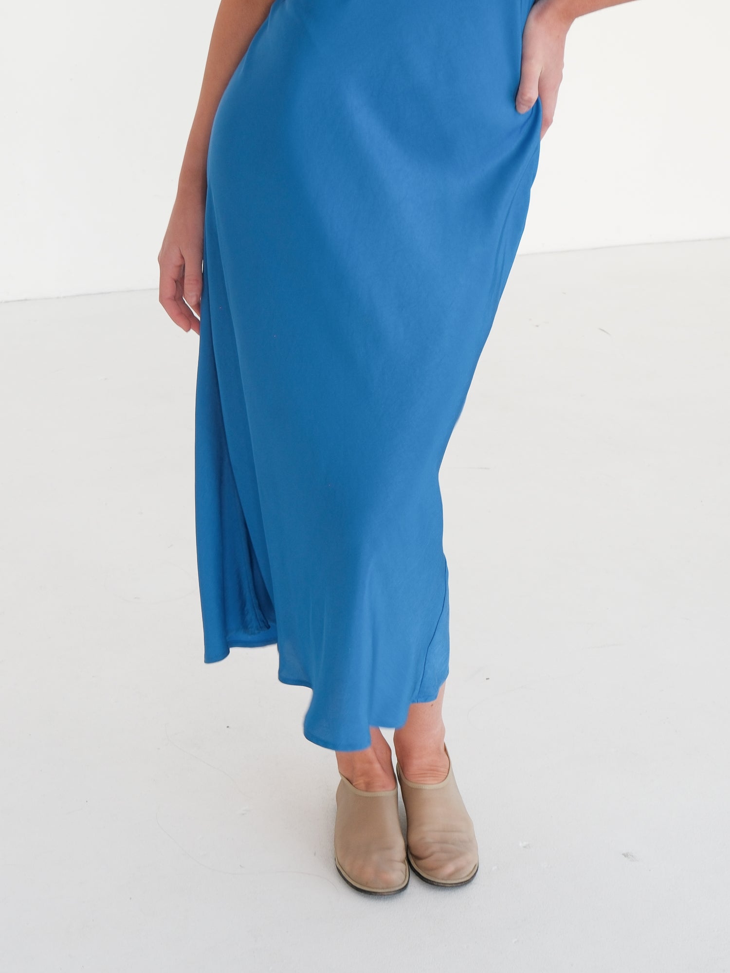 'Nera' Satin Midi Dress, Size S