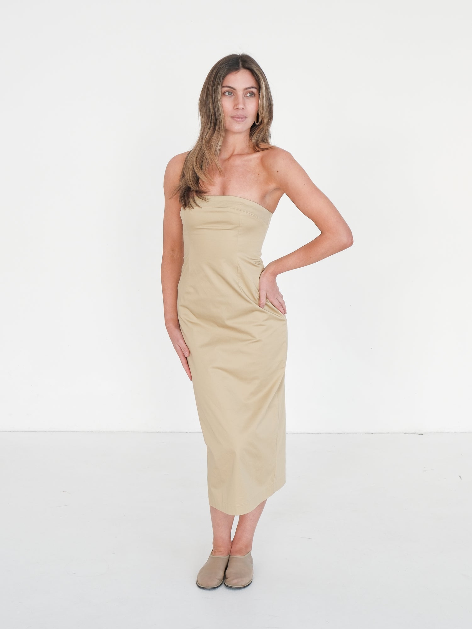 'Bonita' Strapless Midi Dress, Size AU 8