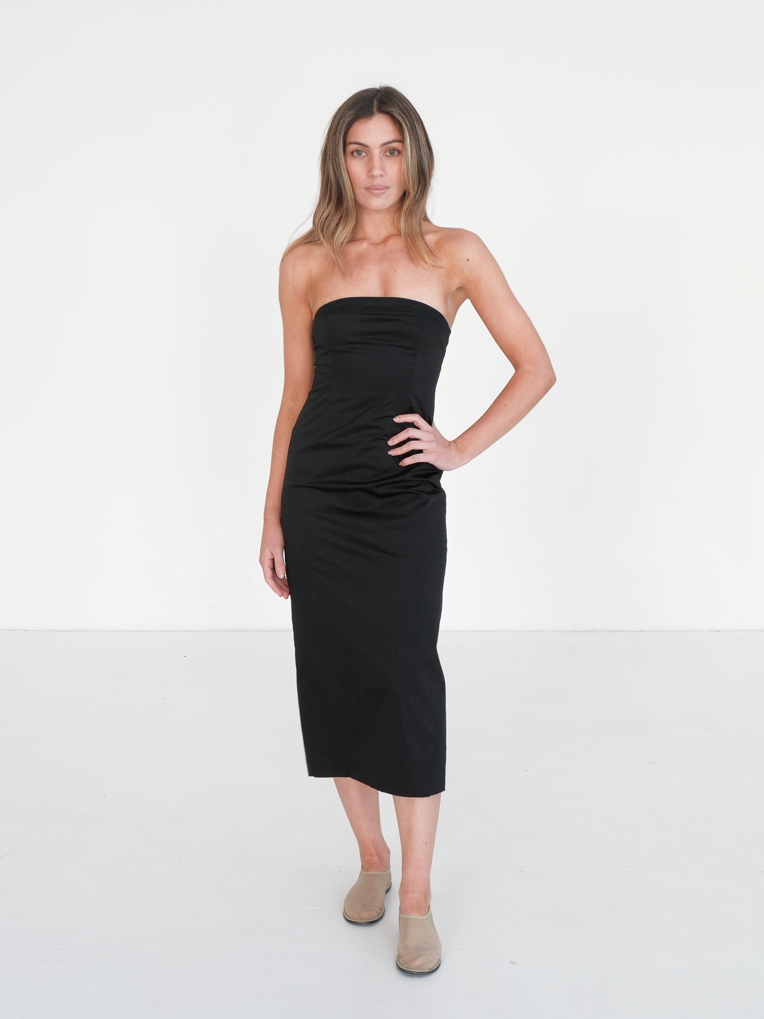'Bonita' Strapless Midi Dress, Size AU 8