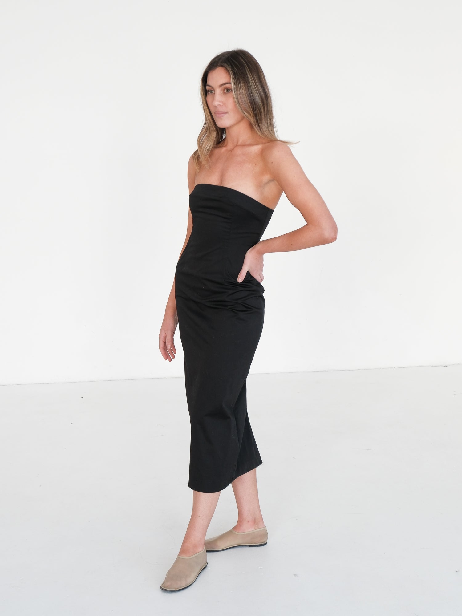 'Bonita' Strapless Midi Dress, Size AU 8