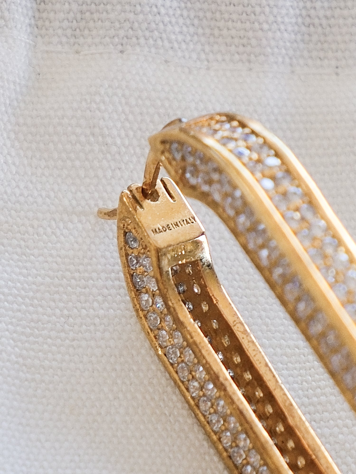 'Edwige' Pavé Crystal Oval Hoop Earrings