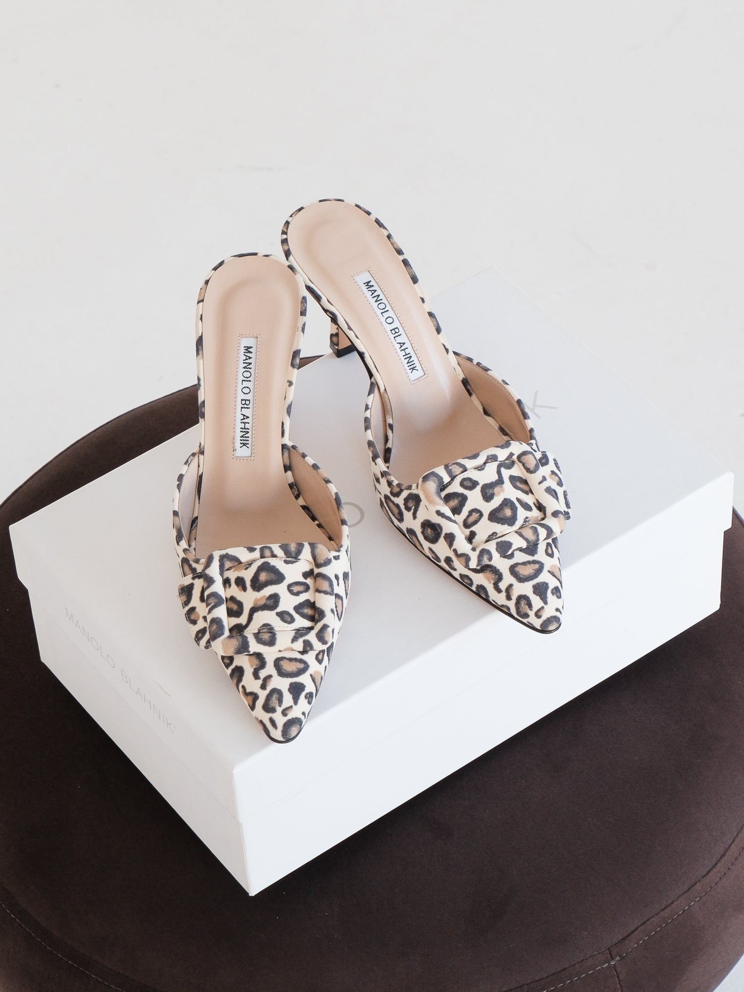 'Maysale' Leopard Suede Mules, Size 37