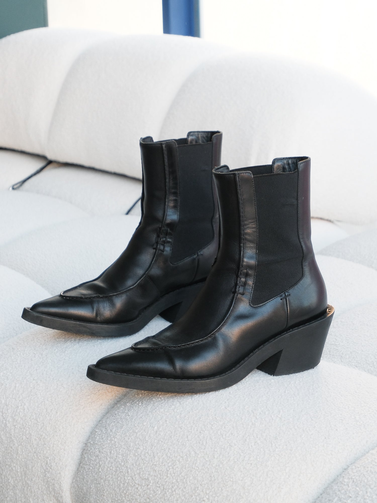 'Charleston' Ankle Leather Boots, Size IT 37