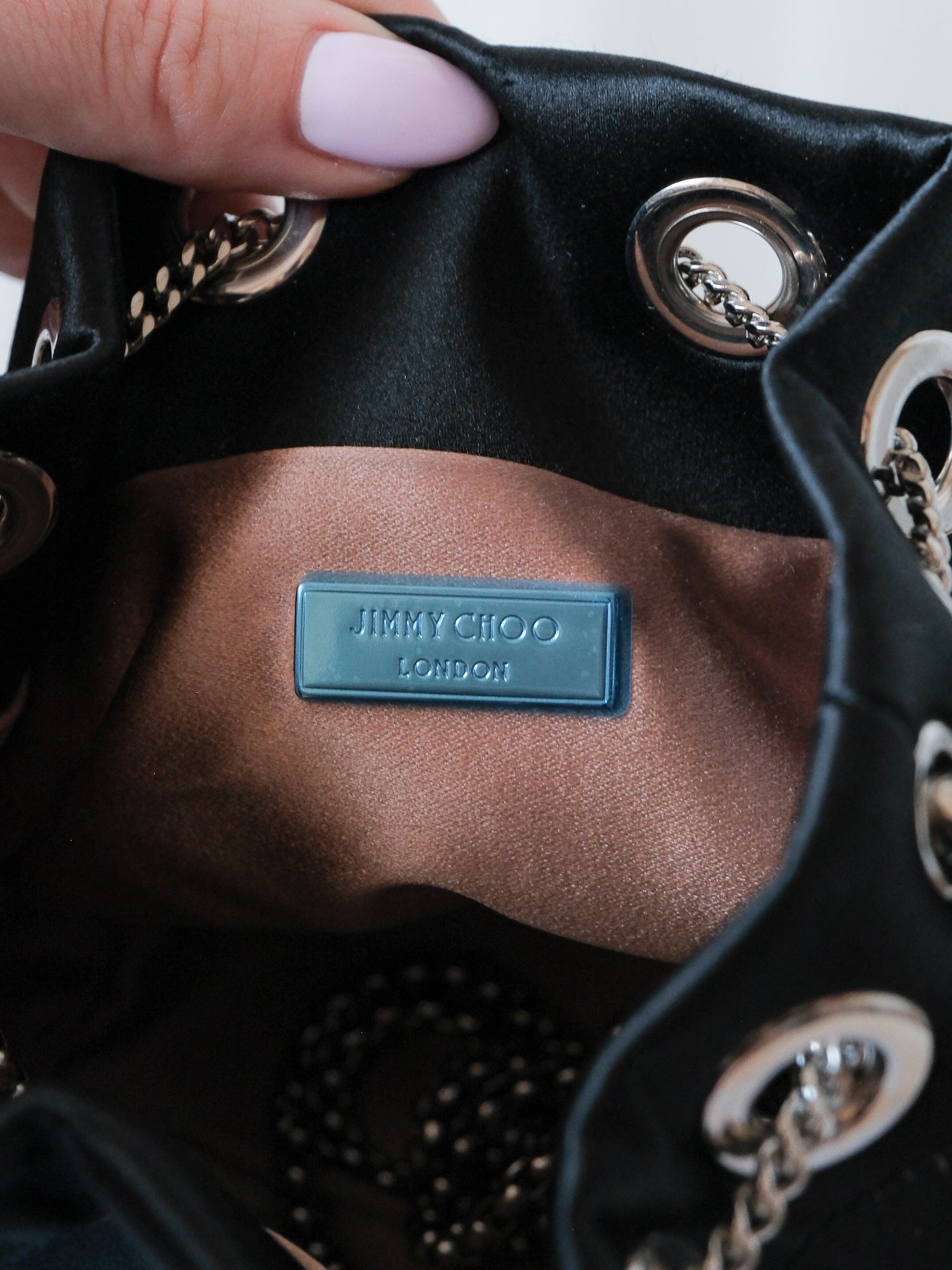 'Bon Bon' Satin Bag with Crystal Handle
