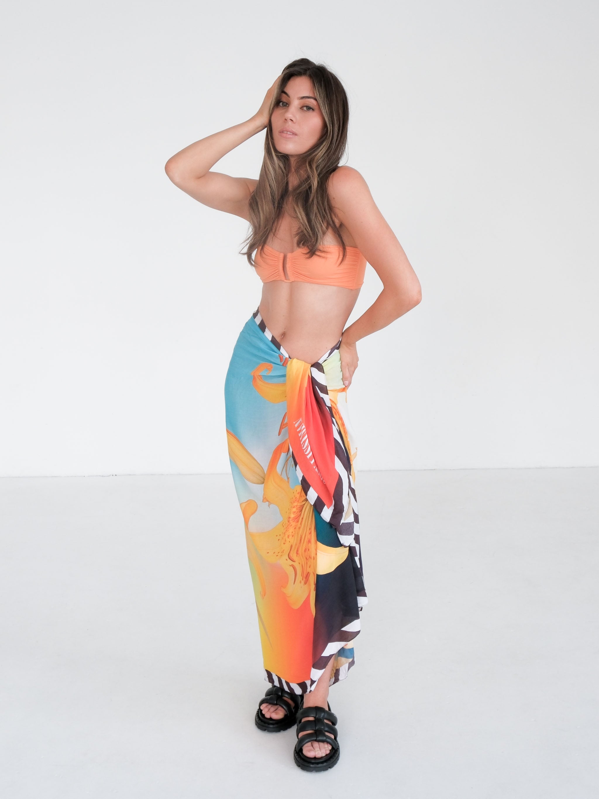 'Yellow Lilies' Cotton/Silk Sarong