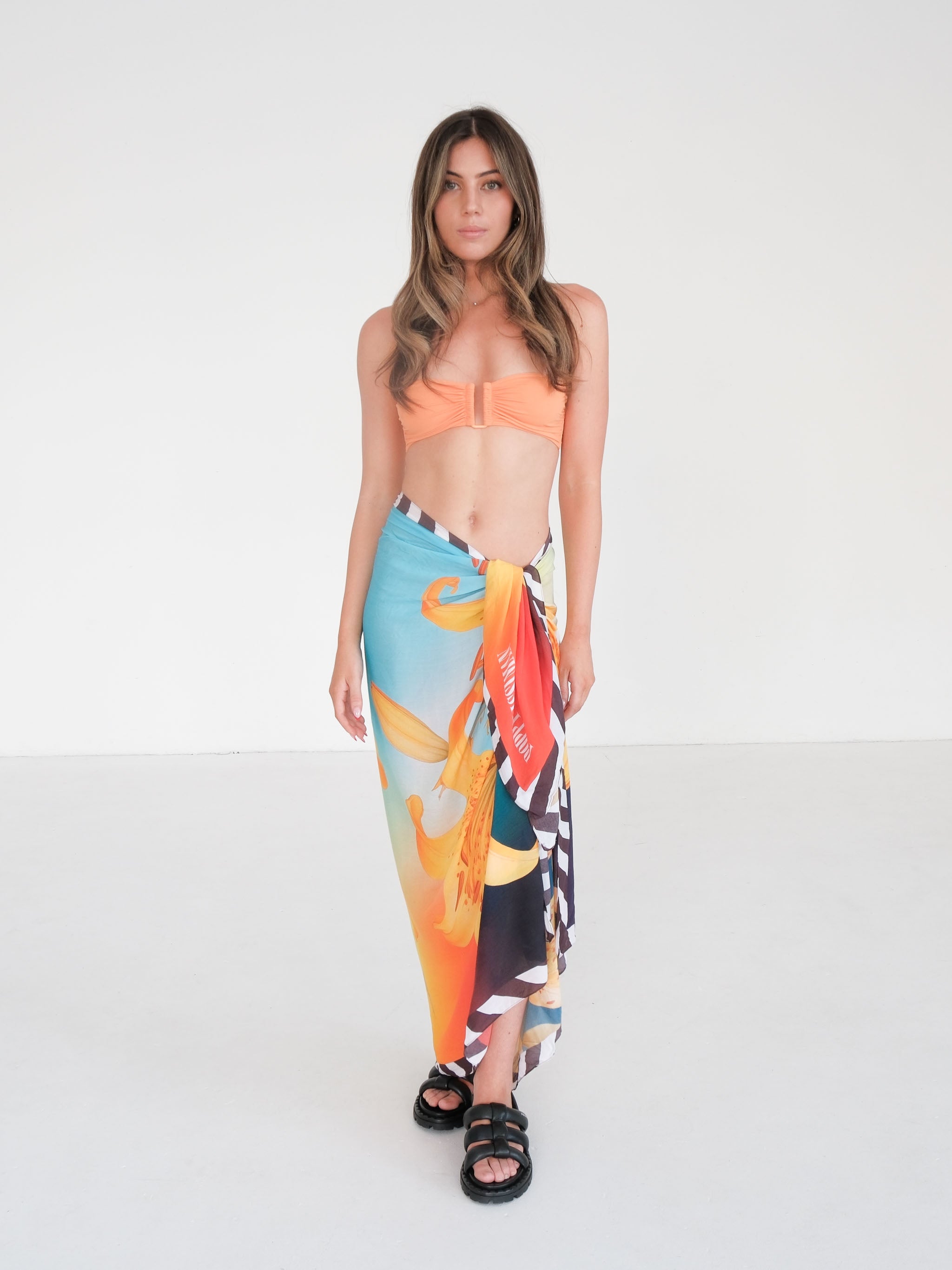 'Yellow Lilies' Cotton/Silk Sarong