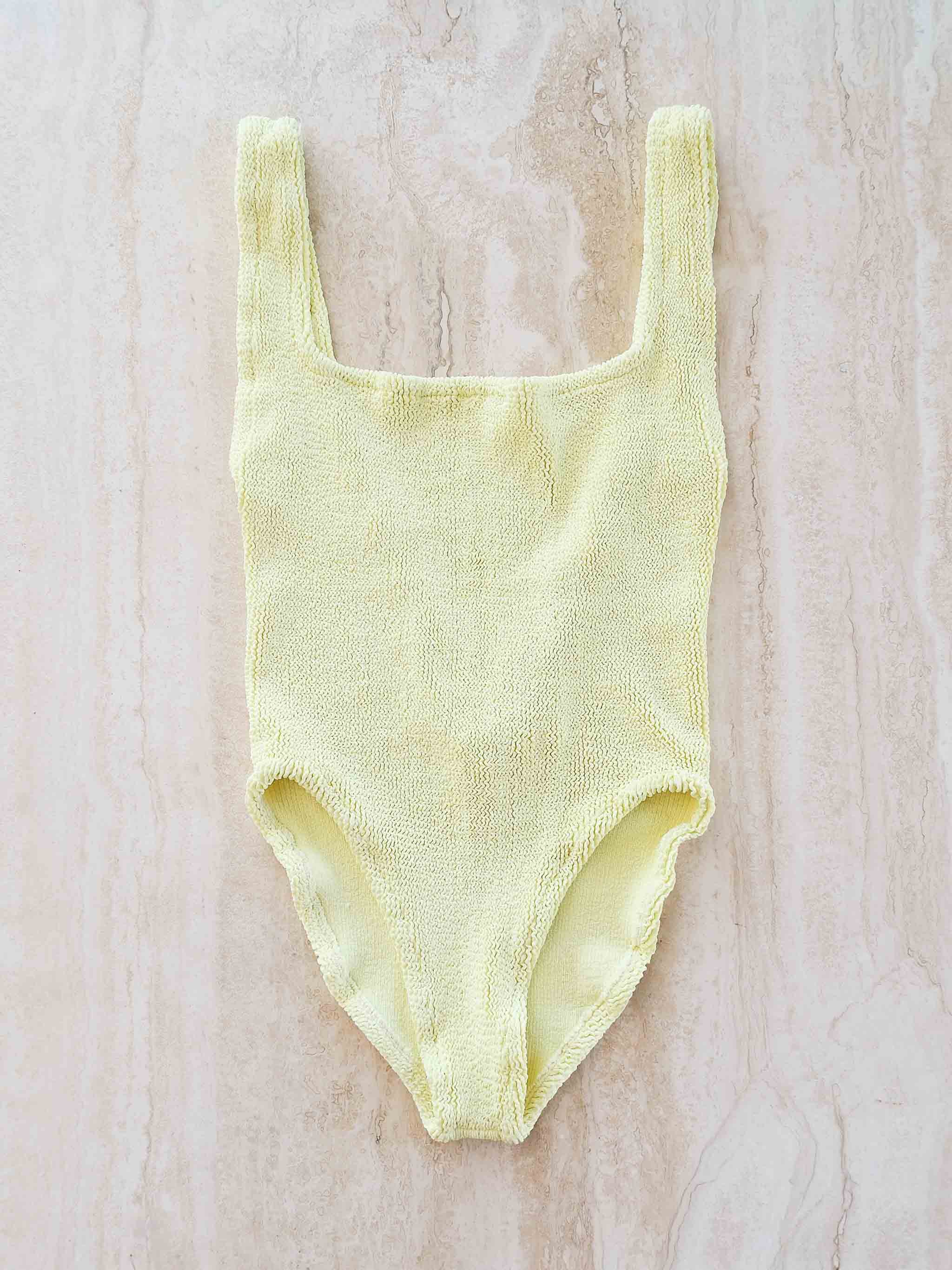 Square Neck Crinkle Swimsuit, Size O/S