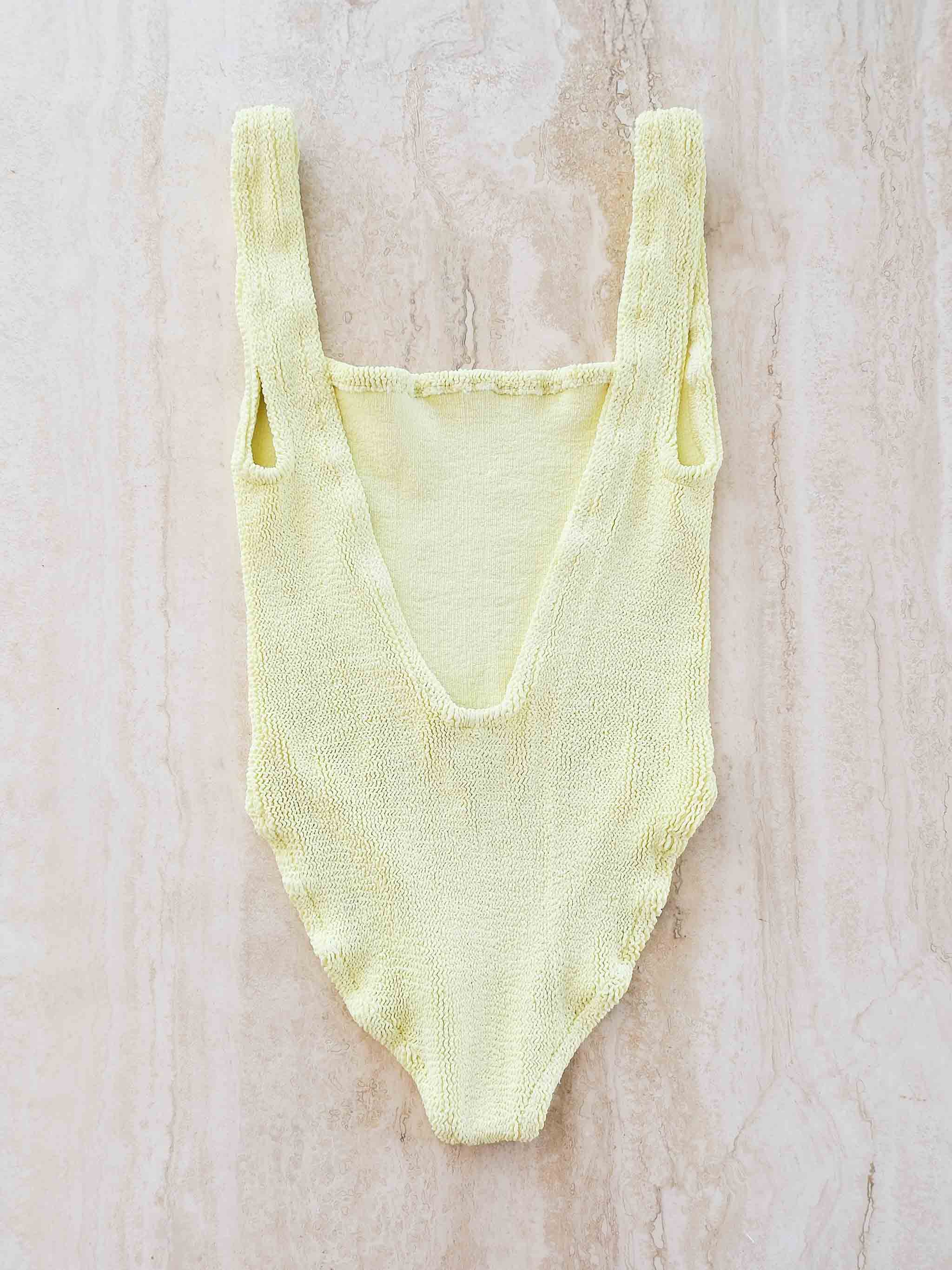Square Neck Crinkle Swimsuit, Size O/S