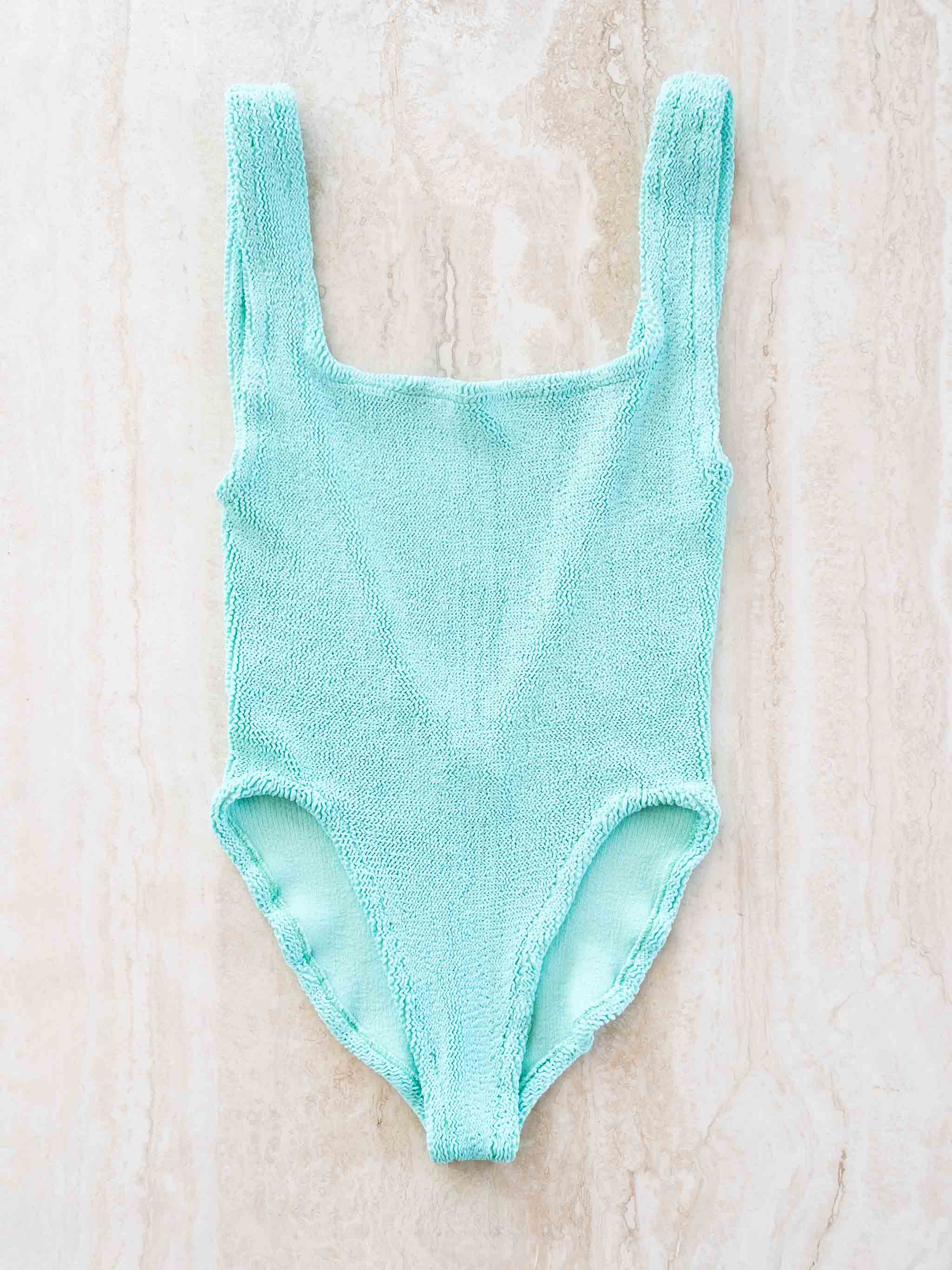 Square Neck Crinkle Swimsuit, Size O/S