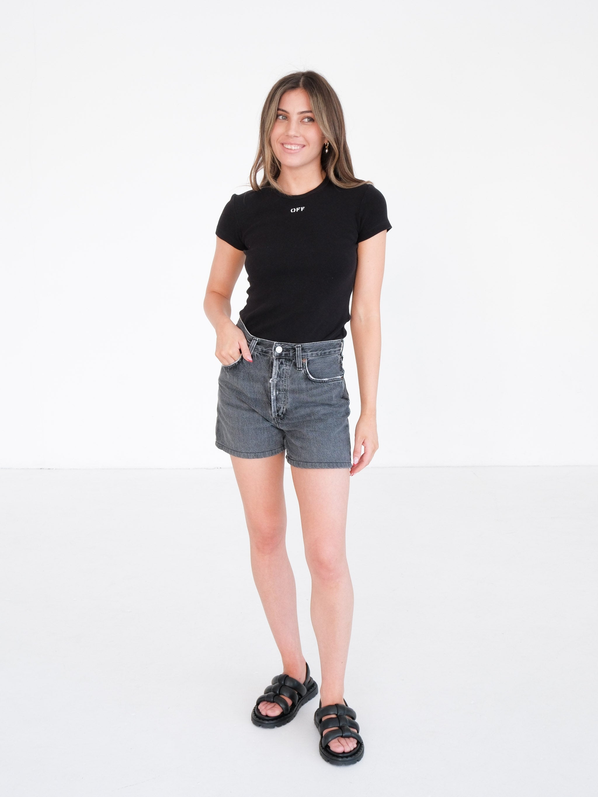 Upcycled Gucci Embellished Denim Shorts