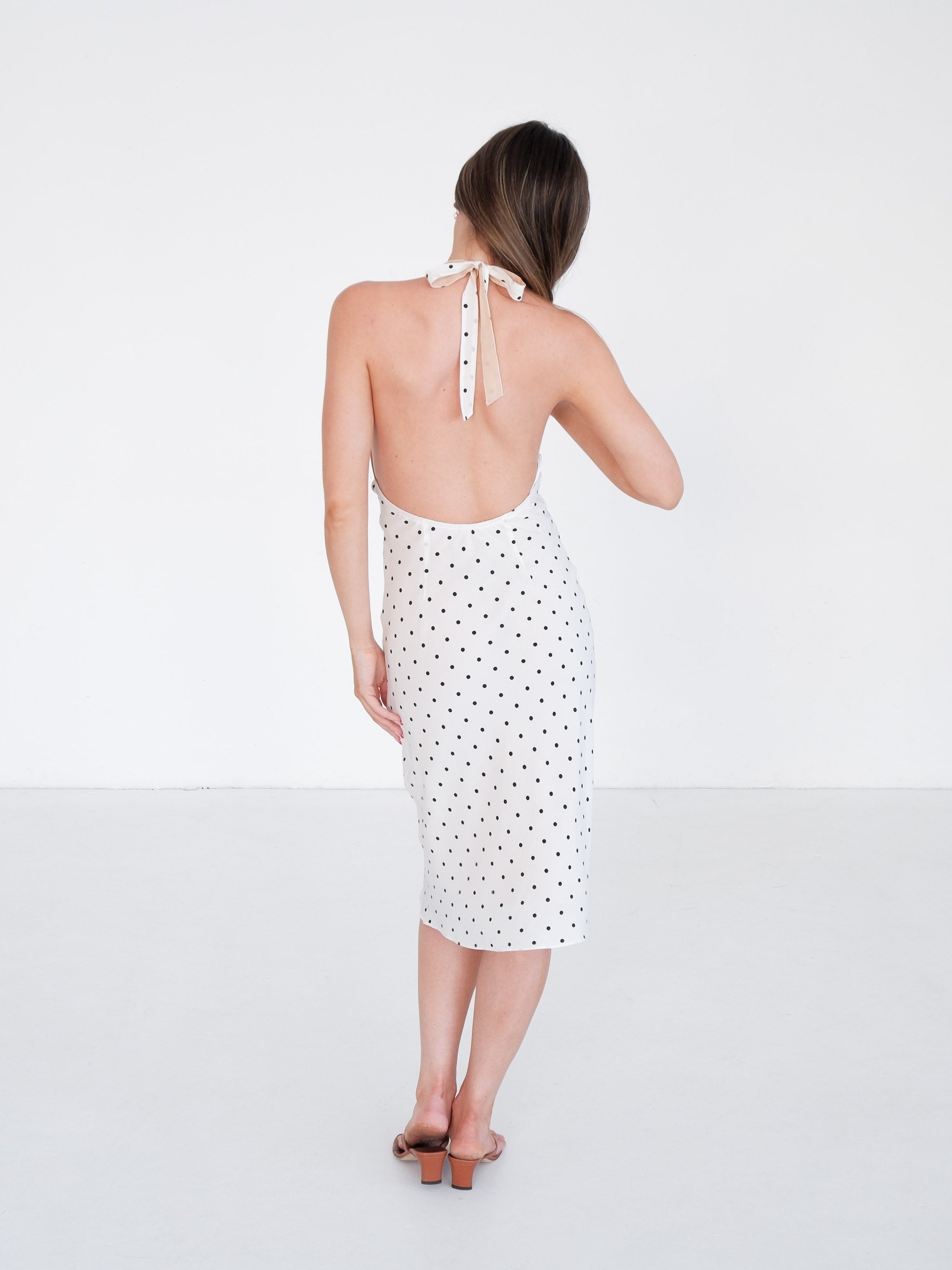 'Sadie' Petite Spot Midi Dress, Size S