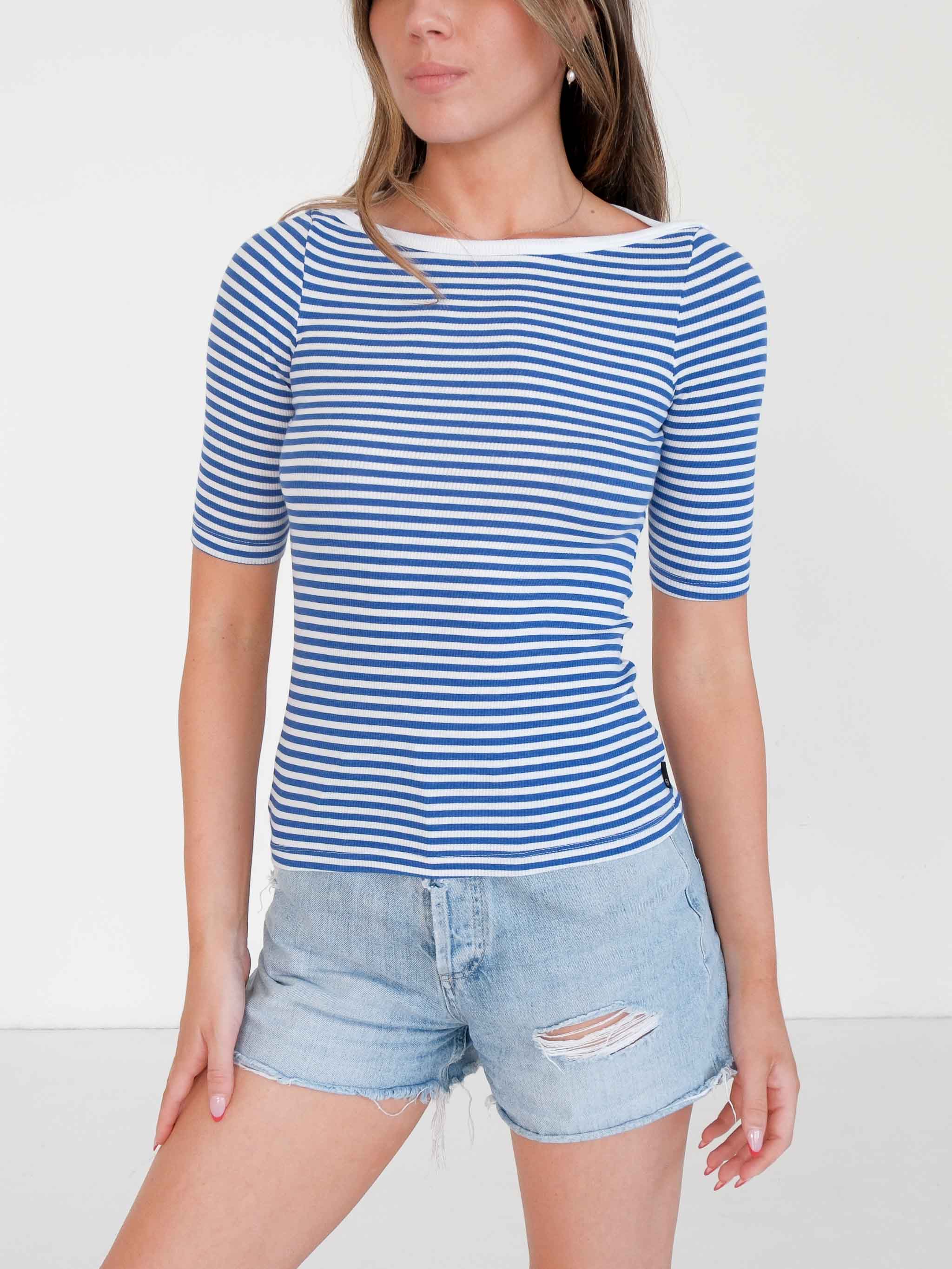 'Connie' Boat Neck T-Shirt, Size XS