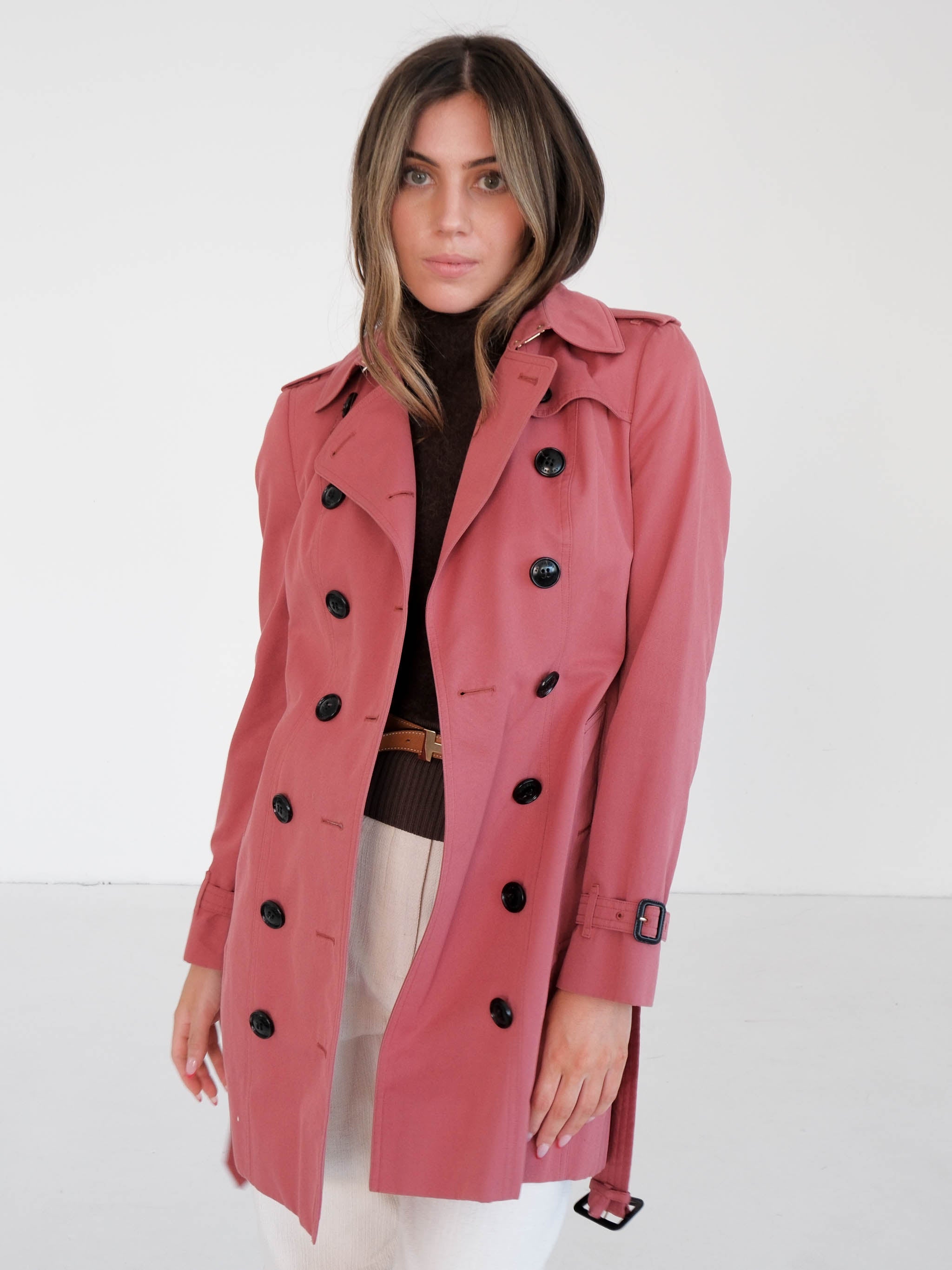 Sandringham Cotton Gabardine Trench Coat, Size AU 8