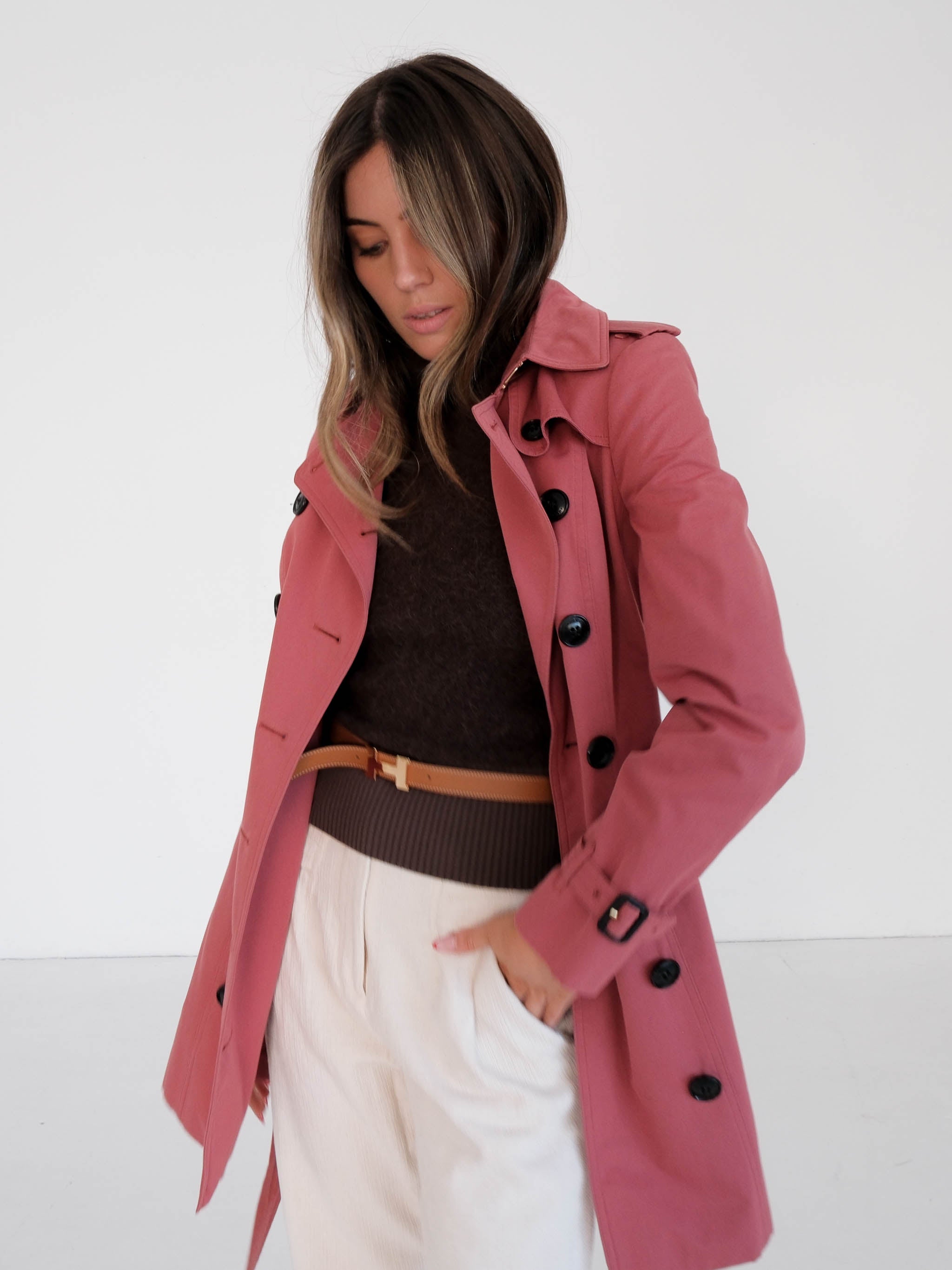 Sandringham Cotton Gabardine Trench Coat, Size AU 8